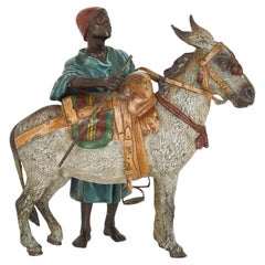 Antique Austrian Orientalist Bronze Donkey by Bergman