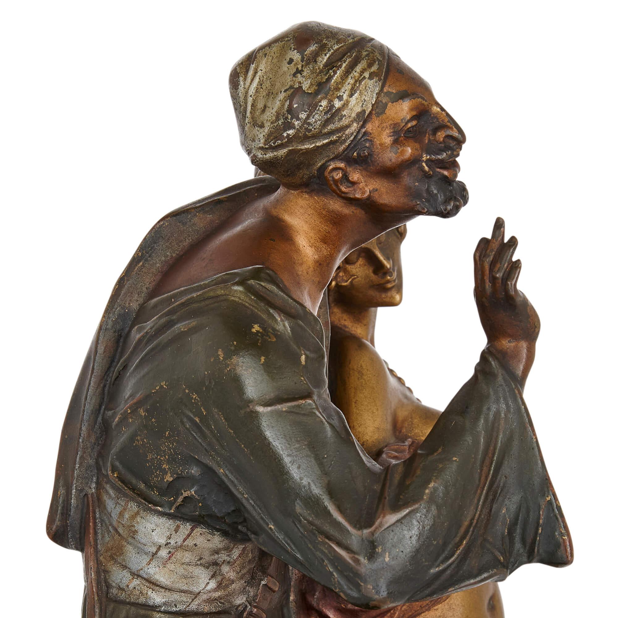 Antique Austrian Orientalist Cold-Painted Bronze Sculpture In Good Condition For Sale In London, GB