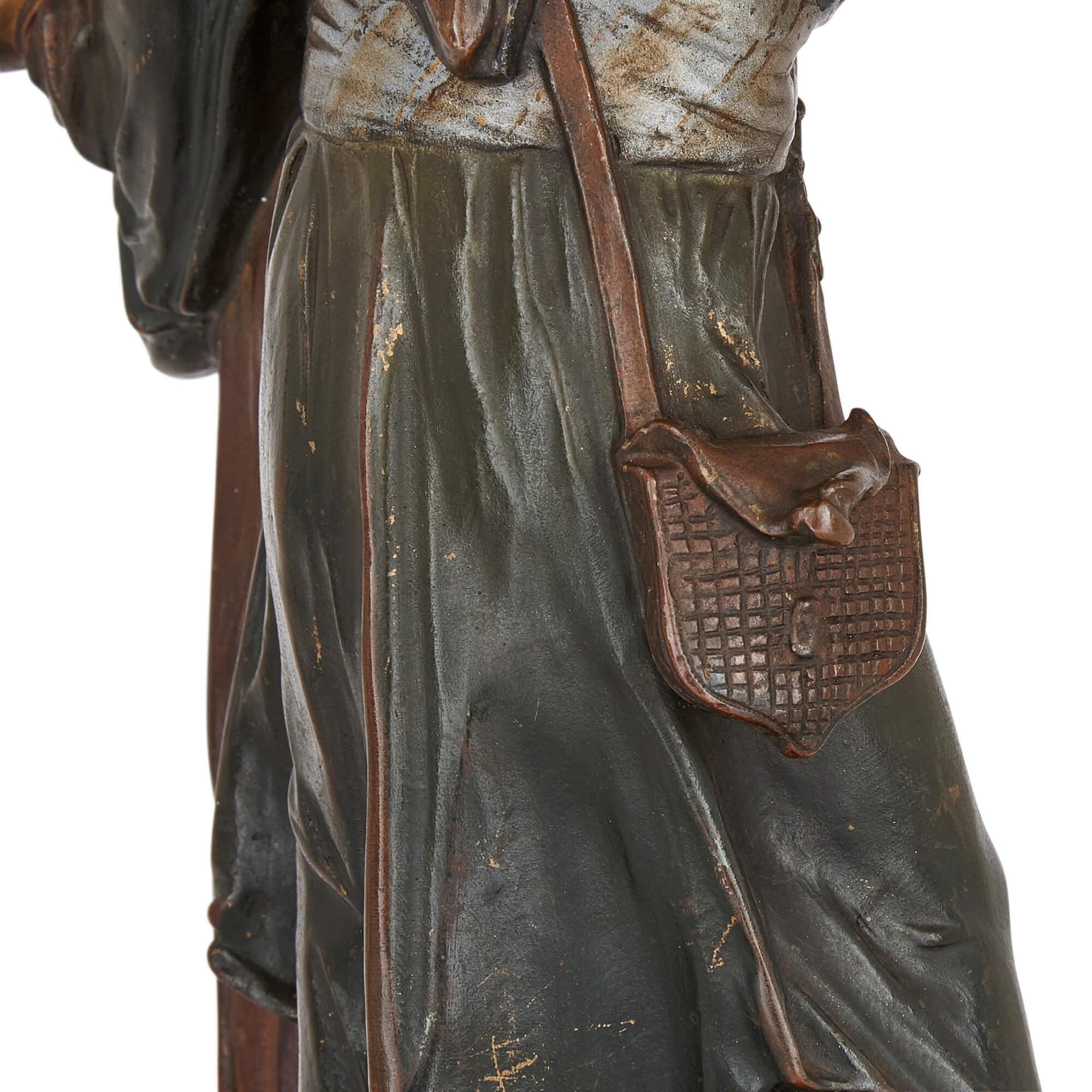 20th Century Antique Austrian Orientalist Cold-Painted Bronze Sculpture For Sale