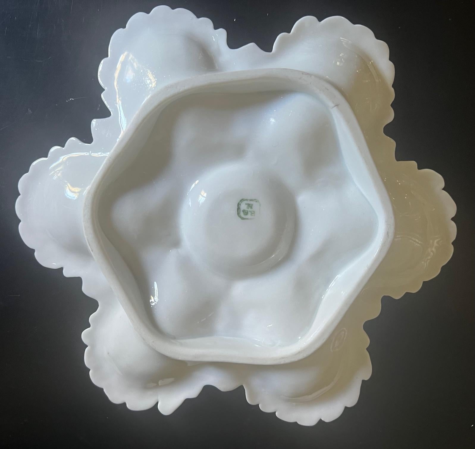 Antique Austrian Oyster Plate by Becher & Stark, C. 1890's 6