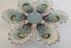 Antique Austrian Oyster Plate by Becher & Stark, C. 1890's