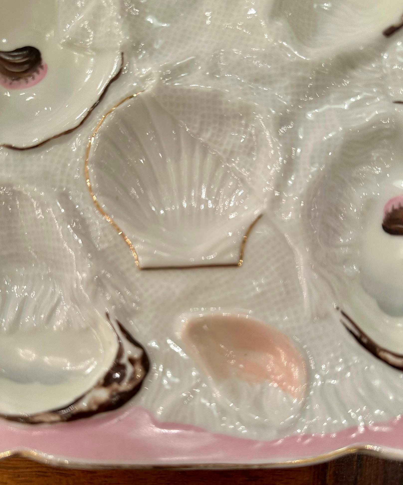 Antike österreichische Rosa & Weiß Porzellan 
