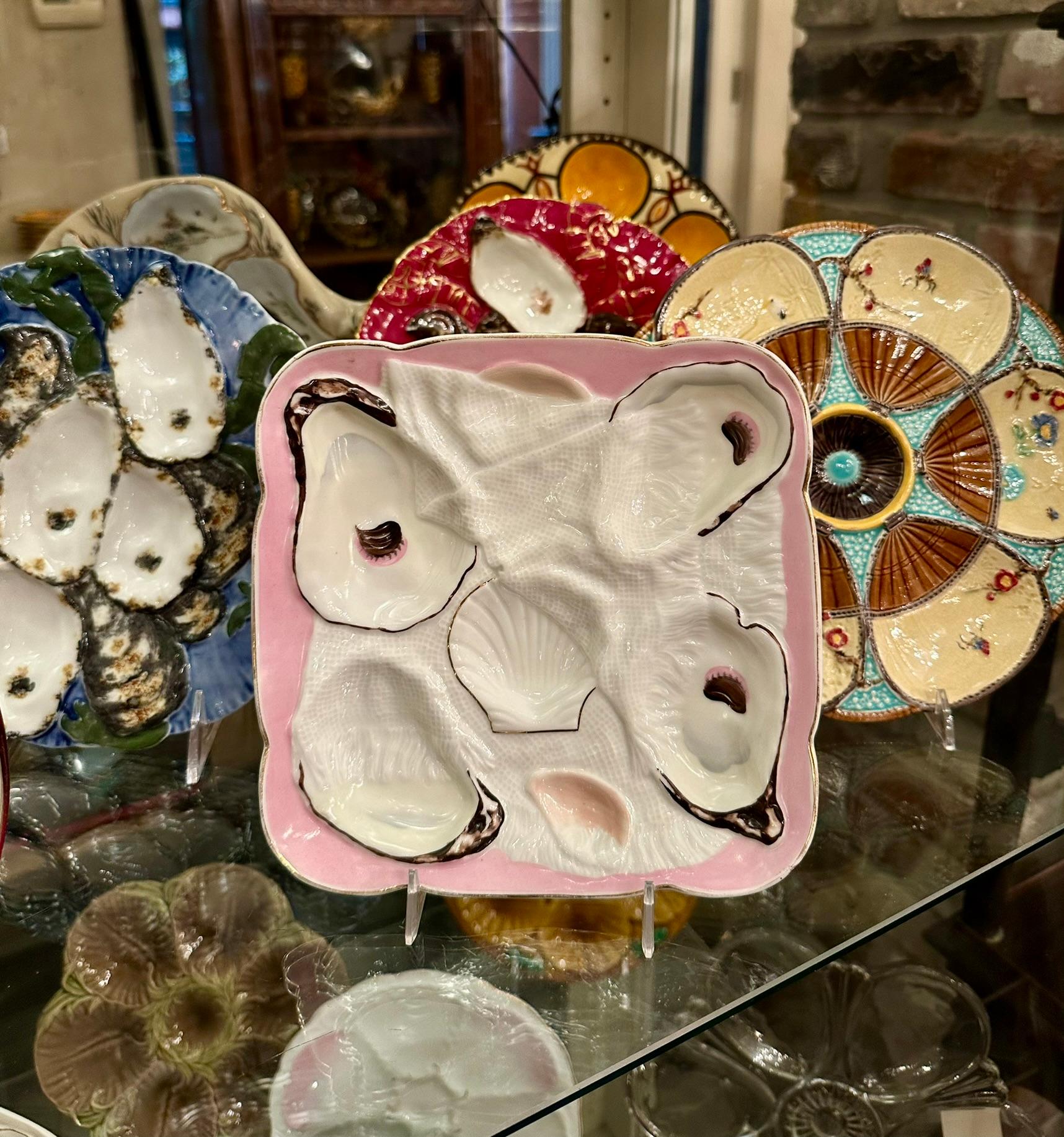 Antike österreichische Rosa & Weiß Porzellan 