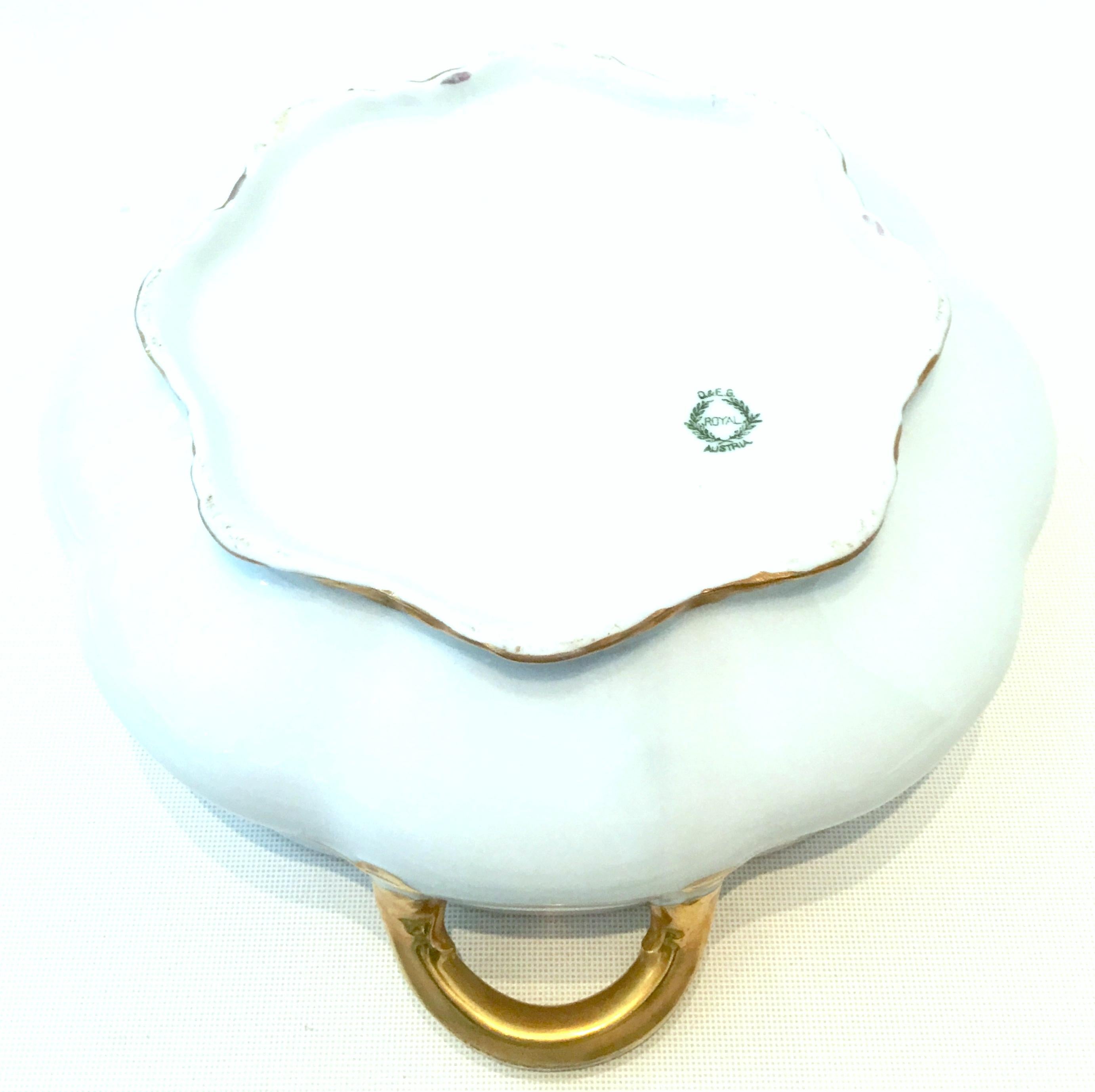 Antique Austrian Porcelain & 22K Gold Lidded Tureen and Large Platter Set of Two For Sale 5