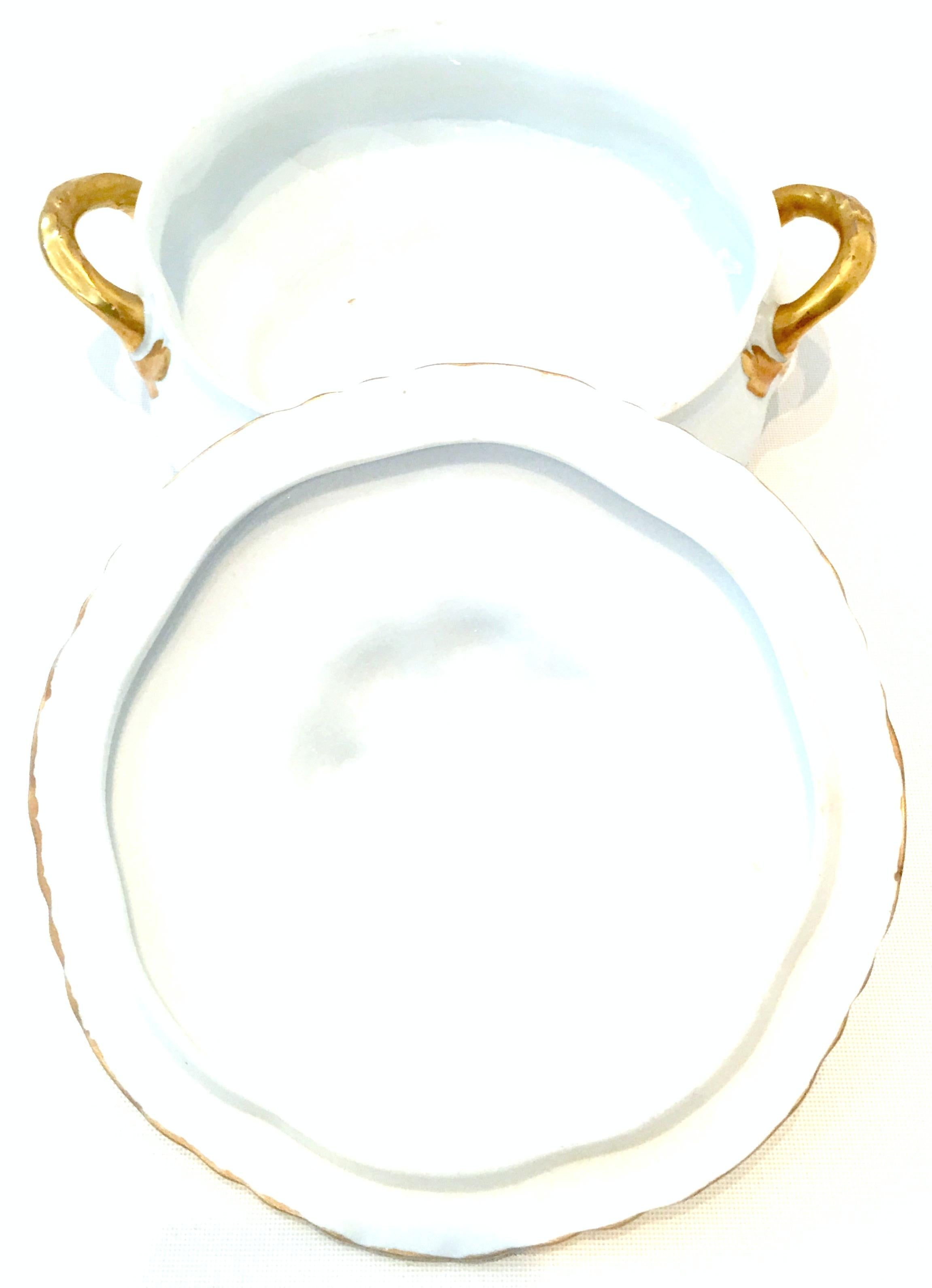 Antique Austrian Porcelain & 22K Gold Lidded Tureen and Large Platter Set of Two For Sale 4