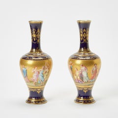 Antique Austrian Porcelain Gilt / Cobalt Blue-Ground Decorative Vase, Circa 1915