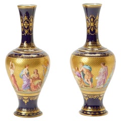 Antique Austrian Porcelain Gilt / Cobalt Blue-Ground Decorative Vase, Circa 1915