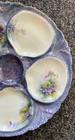 Antique Austrian Porcelain Oyster Plate Signed "O.A.E.G. Royal Austria" c. 1900