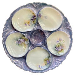 Antique Austrian Porcelain Oyster Plate Signed "O.A.E.G. Royal Austria" c. 1900