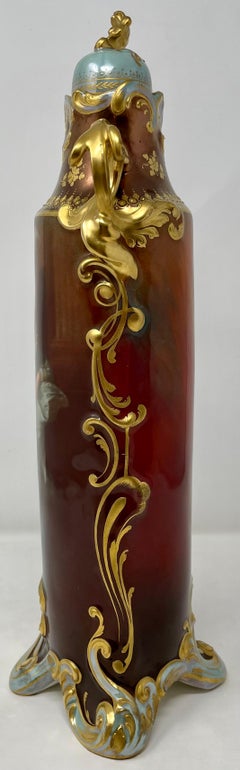 Antique Austrian Porcelain Urn & Cover with Portrait by Thomas Gainsborough