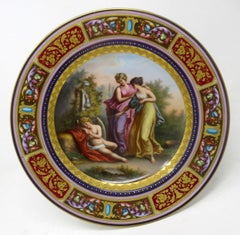 Antique Austrian Royal Vienna Mythological Porcelain Hand Painted Cabinet Plate