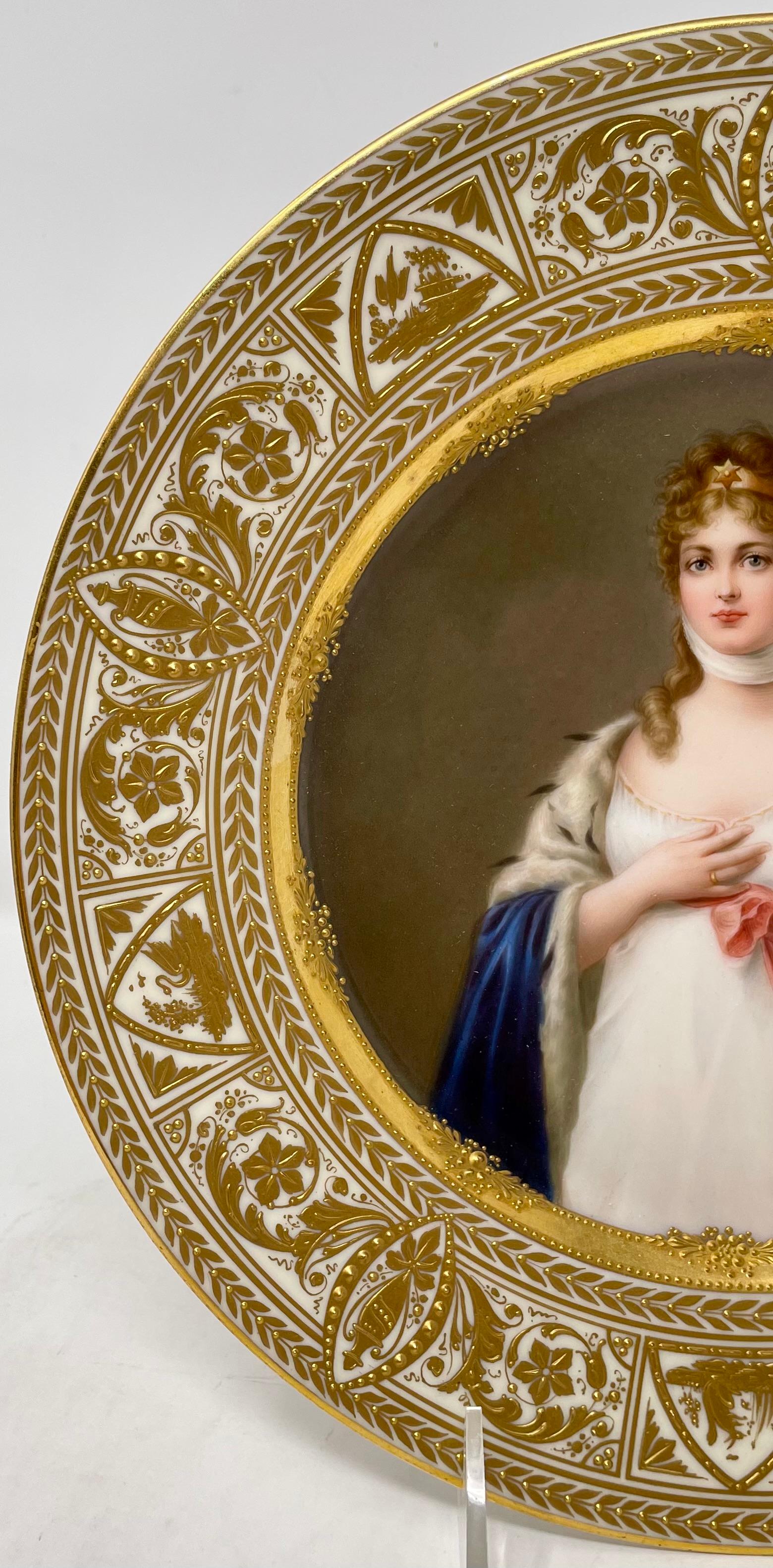 Antiker österreichischer Royal Vienna Porcelain Goldener Teller der Königin Louise von Preußen. im Zustand „Gut“ im Angebot in New Orleans, LA