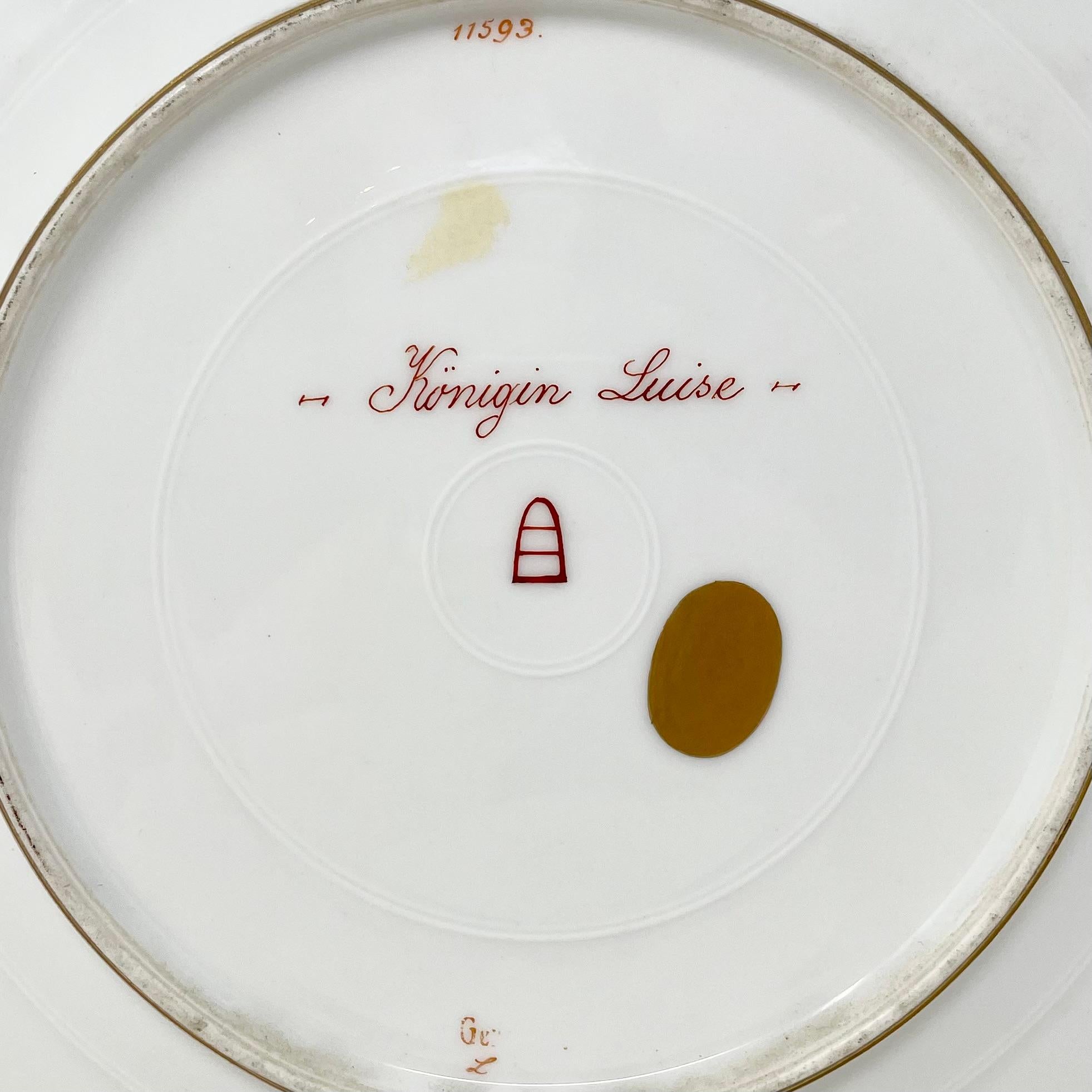 Antiker österreichischer Royal Vienna Porcelain Goldener Teller der Königin Louise von Preußen. im Angebot 1