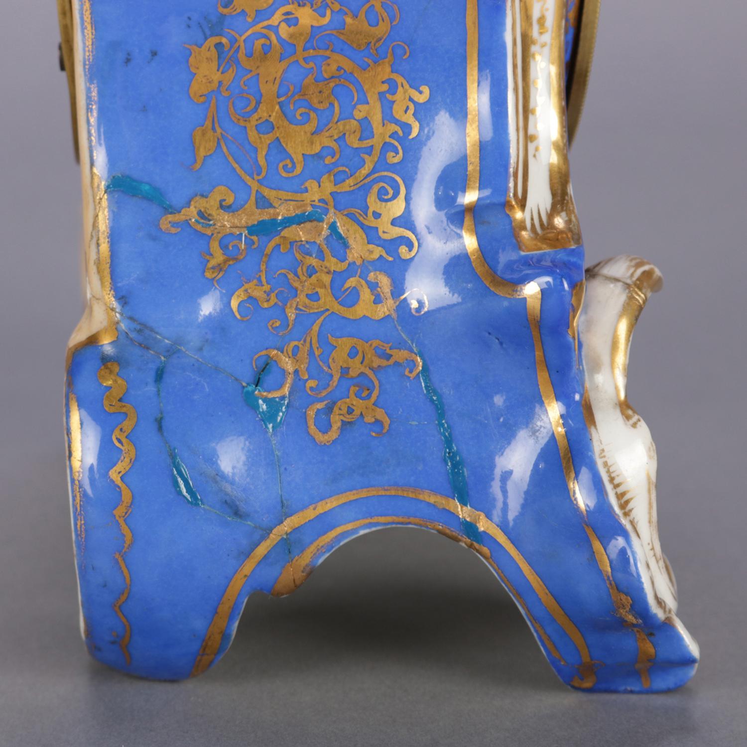 Antique Austrian Royal Vienna School Figural Hand Painted & Gilt Old Paris Clock 1