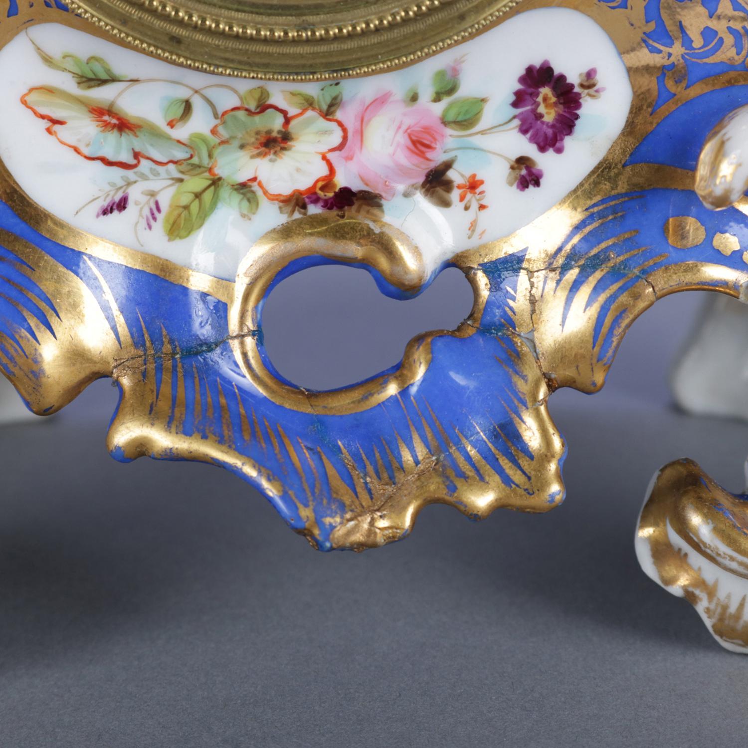 Antique Austrian Royal Vienna School Figural Hand Painted & Gilt Old Paris Clock 3