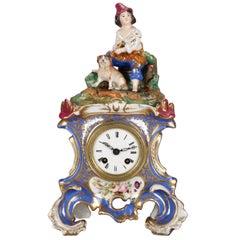 Antique Austrian Royal Vienna School Figural Hand Painted & Gilt Old Paris Clock