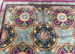 Antique Austrian Savonnerie Arts and Crafts Viennese Secession Rug c. 1890s