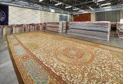 Antique Austrian Savonnerie Mythical Hunting Rug, Viennese Garden of Beasts