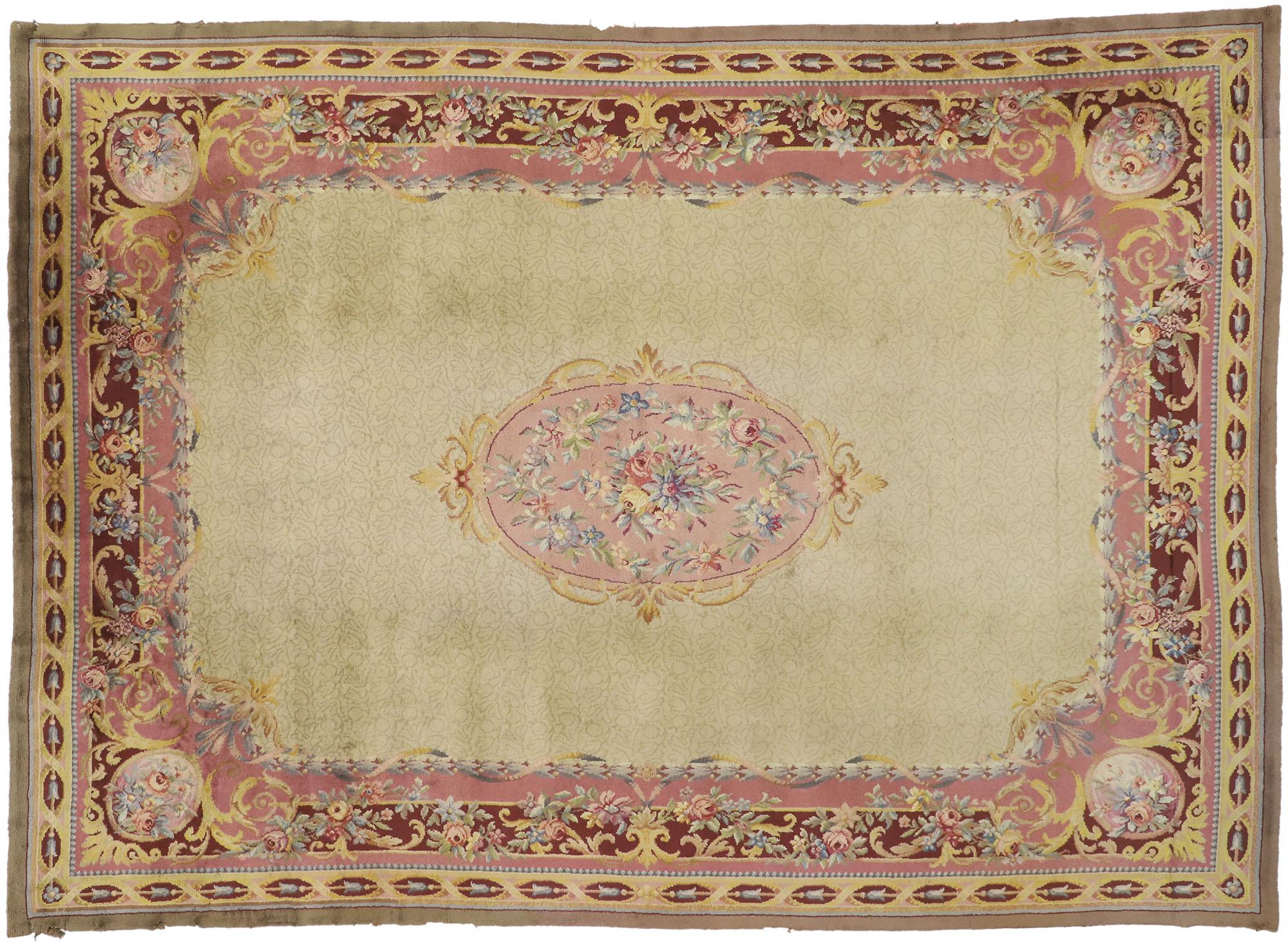 19th Century Antique Austrian Savonnerie Palace Size Rug with Louis XV Rococo Style