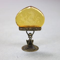 Antique Austrian Set of Classical Crystal & Sterling Place Card Holders 19th C