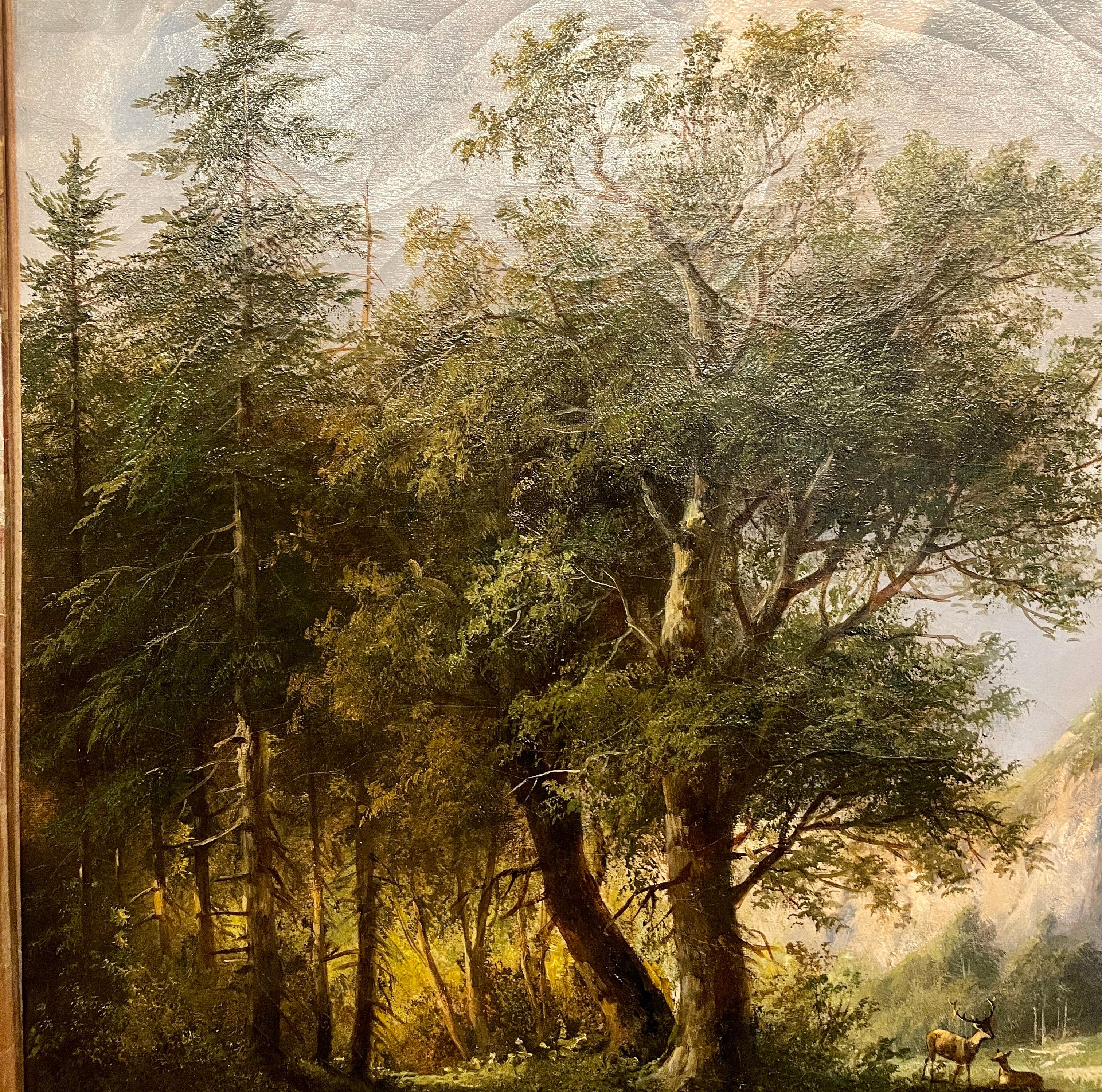 Antique Austrian framed oil on canvas 