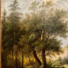 Antique Austrian Signed and Framed Oil on Canvas Landscape Painting, circa 1880