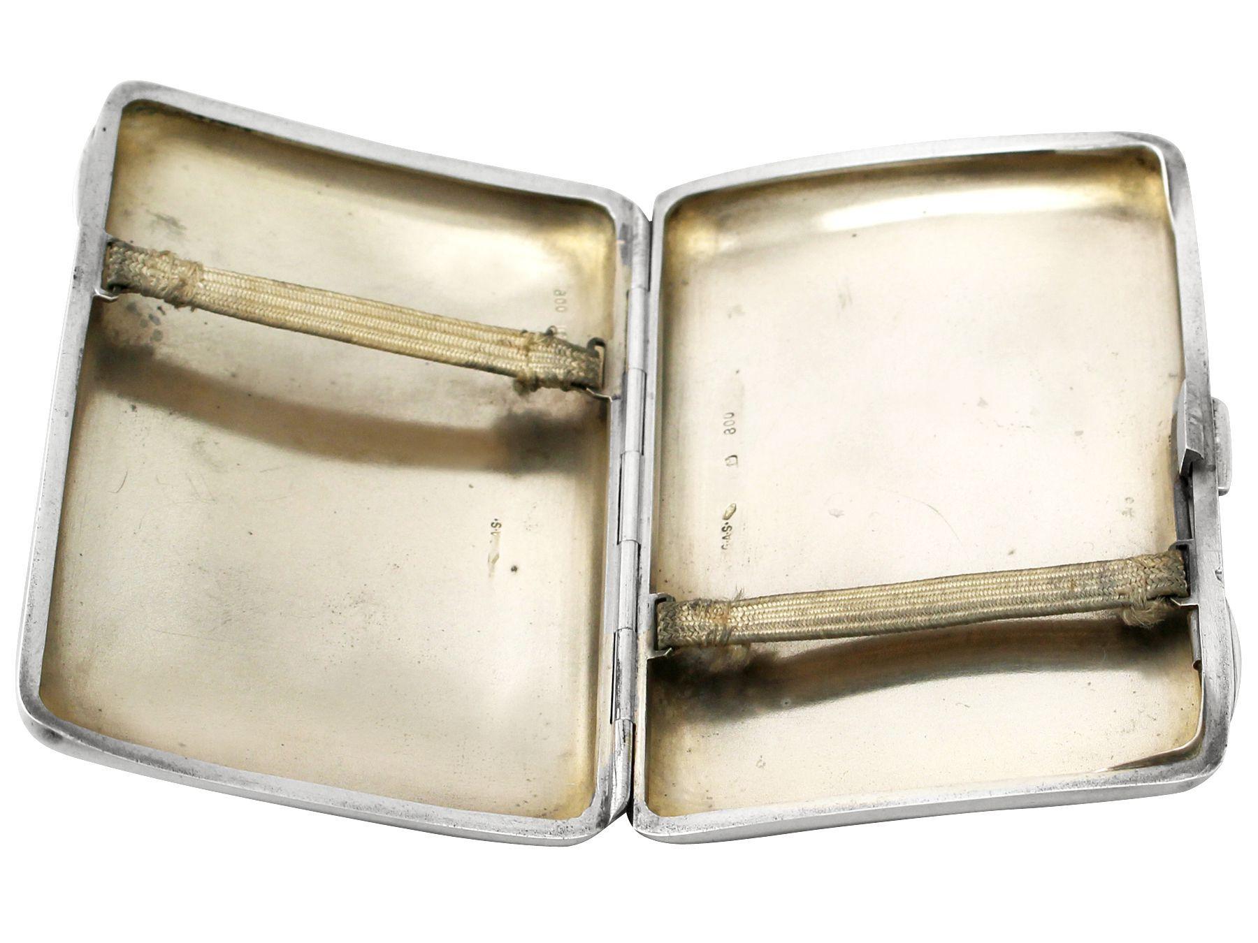 Antique Austrian Silver and Enamel Cigarette Case For Sale 2