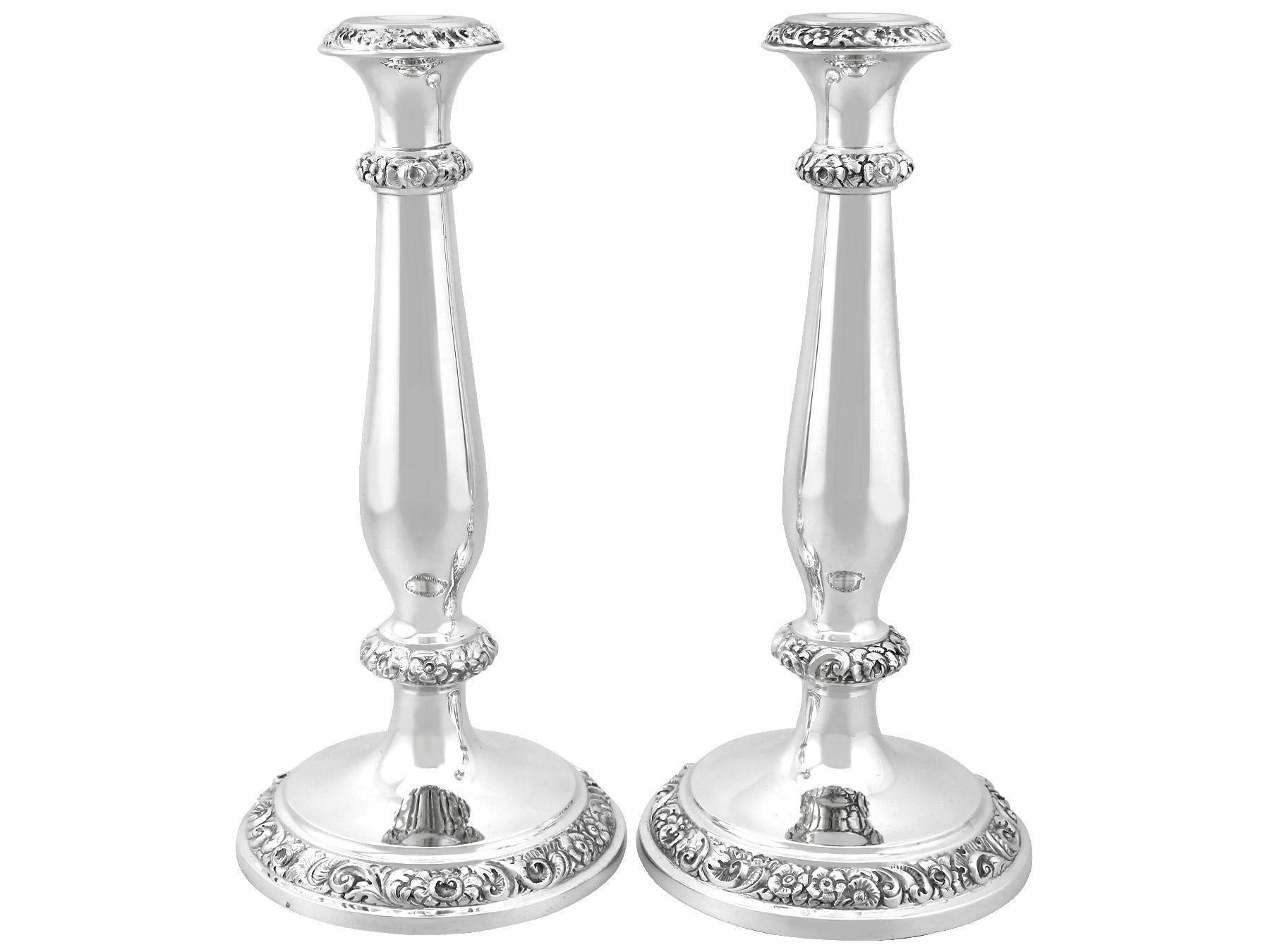 Antique Austrian Silver Candle Holders In Excellent Condition For Sale In Jesmond, Newcastle Upon Tyne