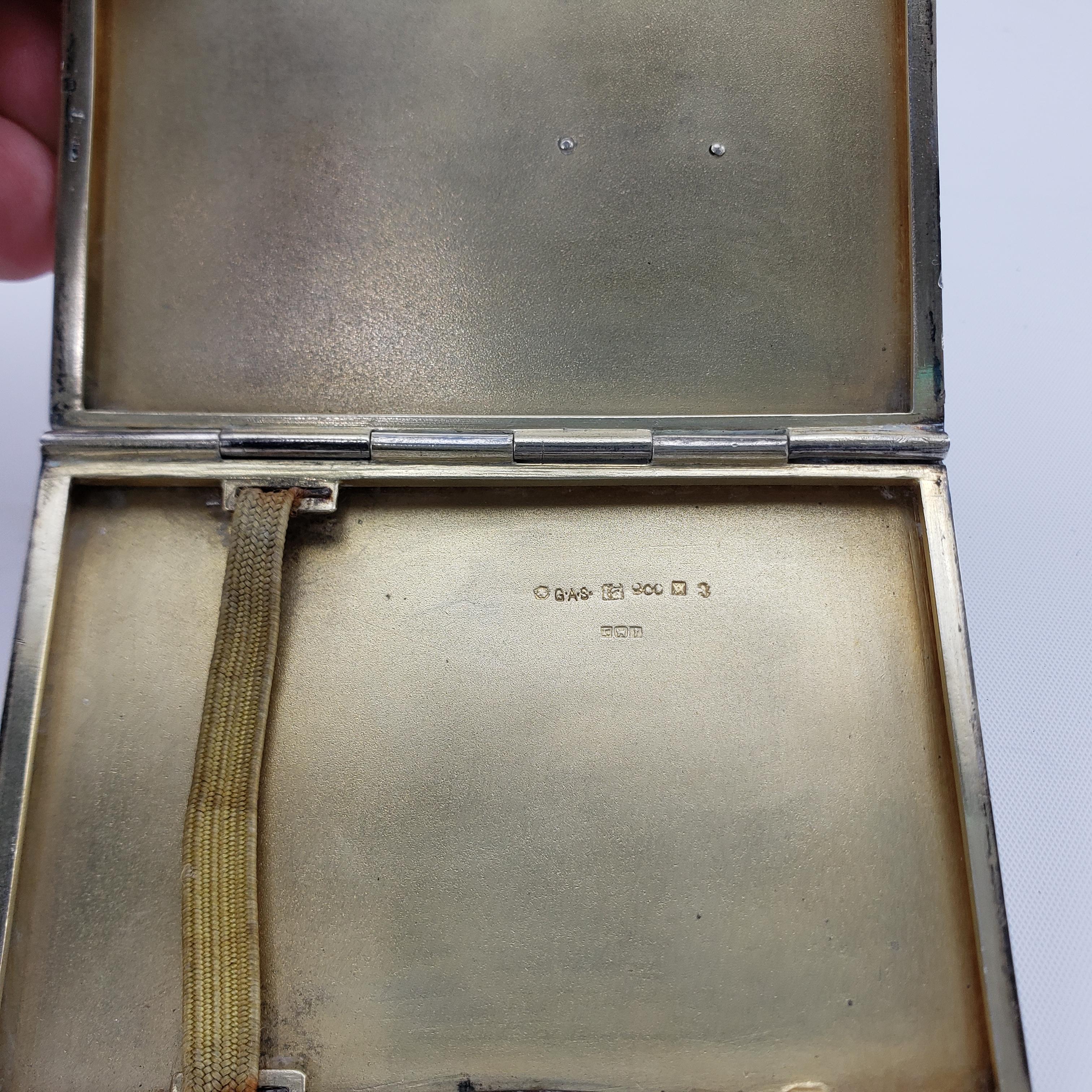 Antique Austrian Silver & Enamel Cigarette Case with Floral & Ribbon Decoration For Sale 1