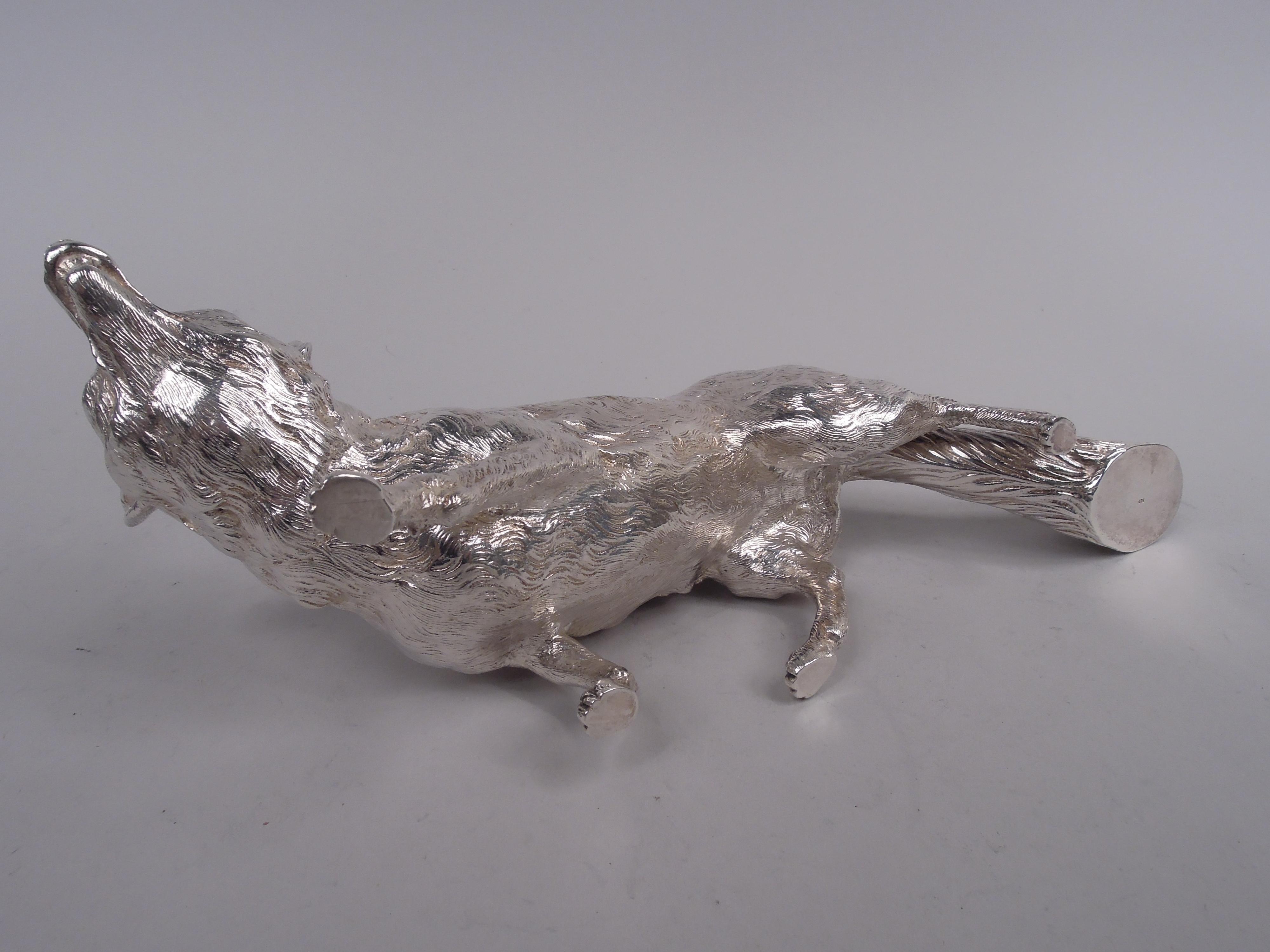 Argento Antica figura d'argento austriaca di volpe che insegue in vendita