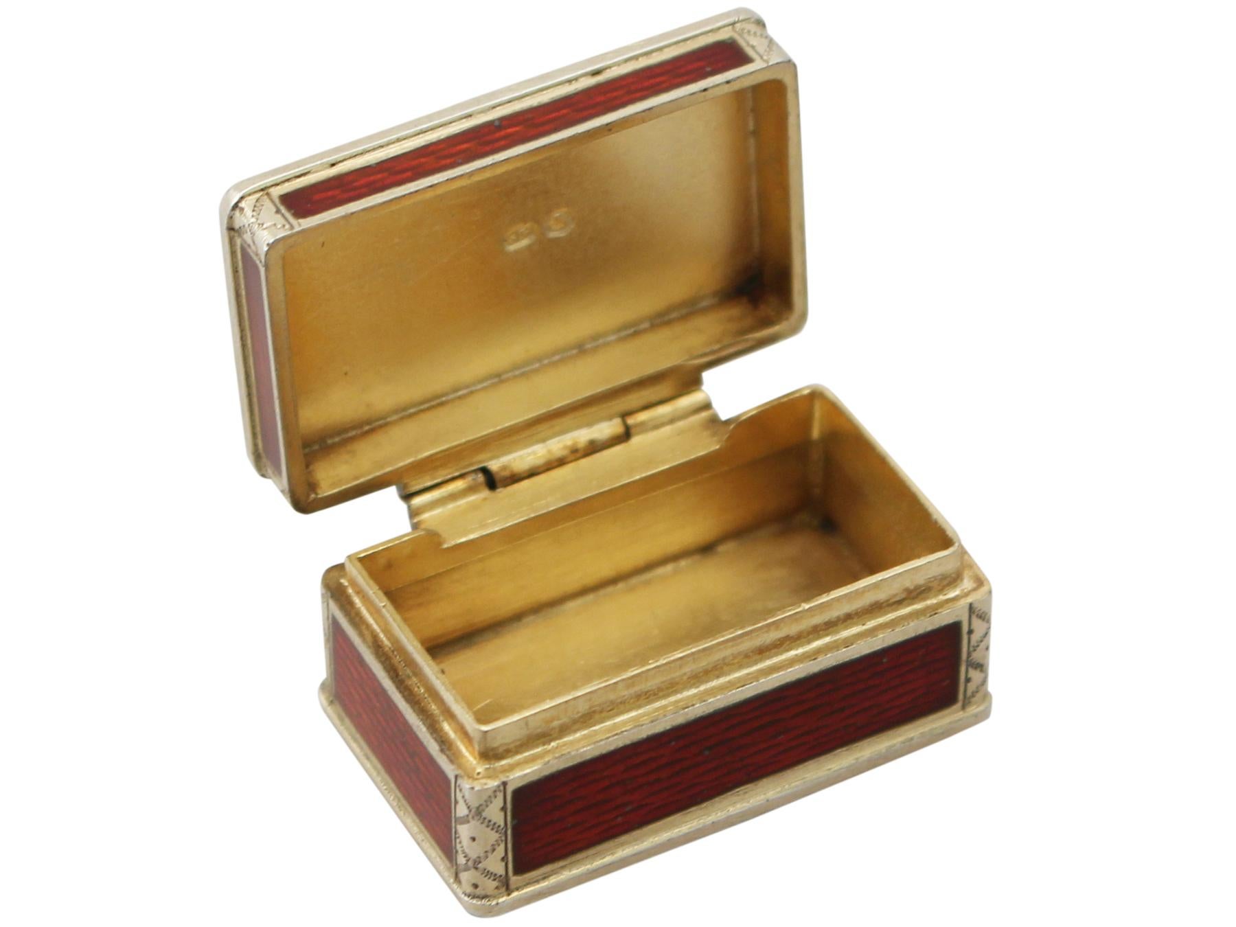 Antique Austrian Silver Gilt and Enamel Pill Box In Excellent Condition In Jesmond, Newcastle Upon Tyne