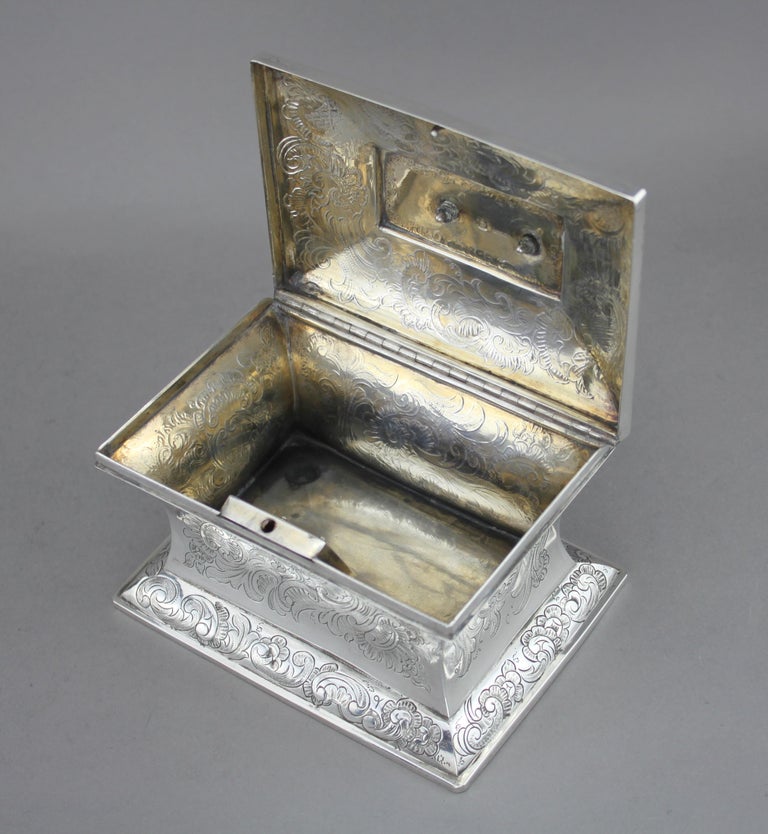Antique Austrian Silver Sugar Box, Austria, 1844 For Sale at 1stdibs