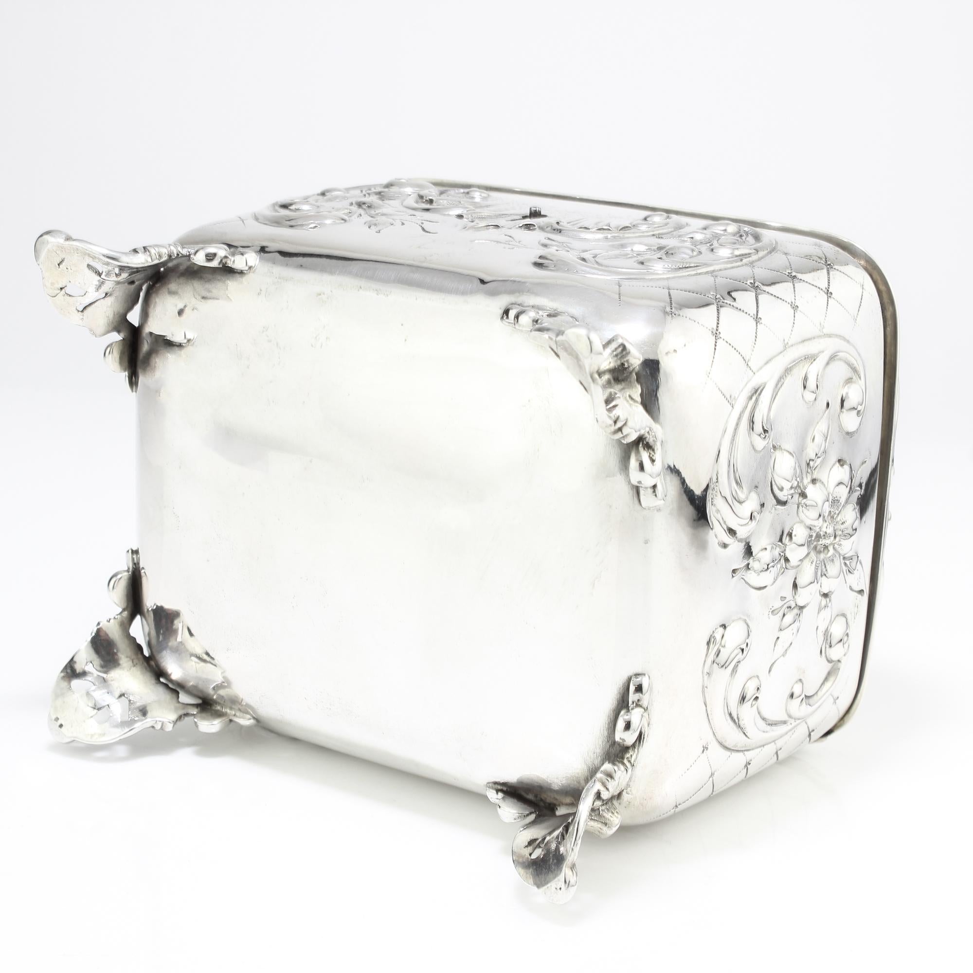 Antique Austrian Silver Tea Caddy, Made in Circa 1867 For Sale 5