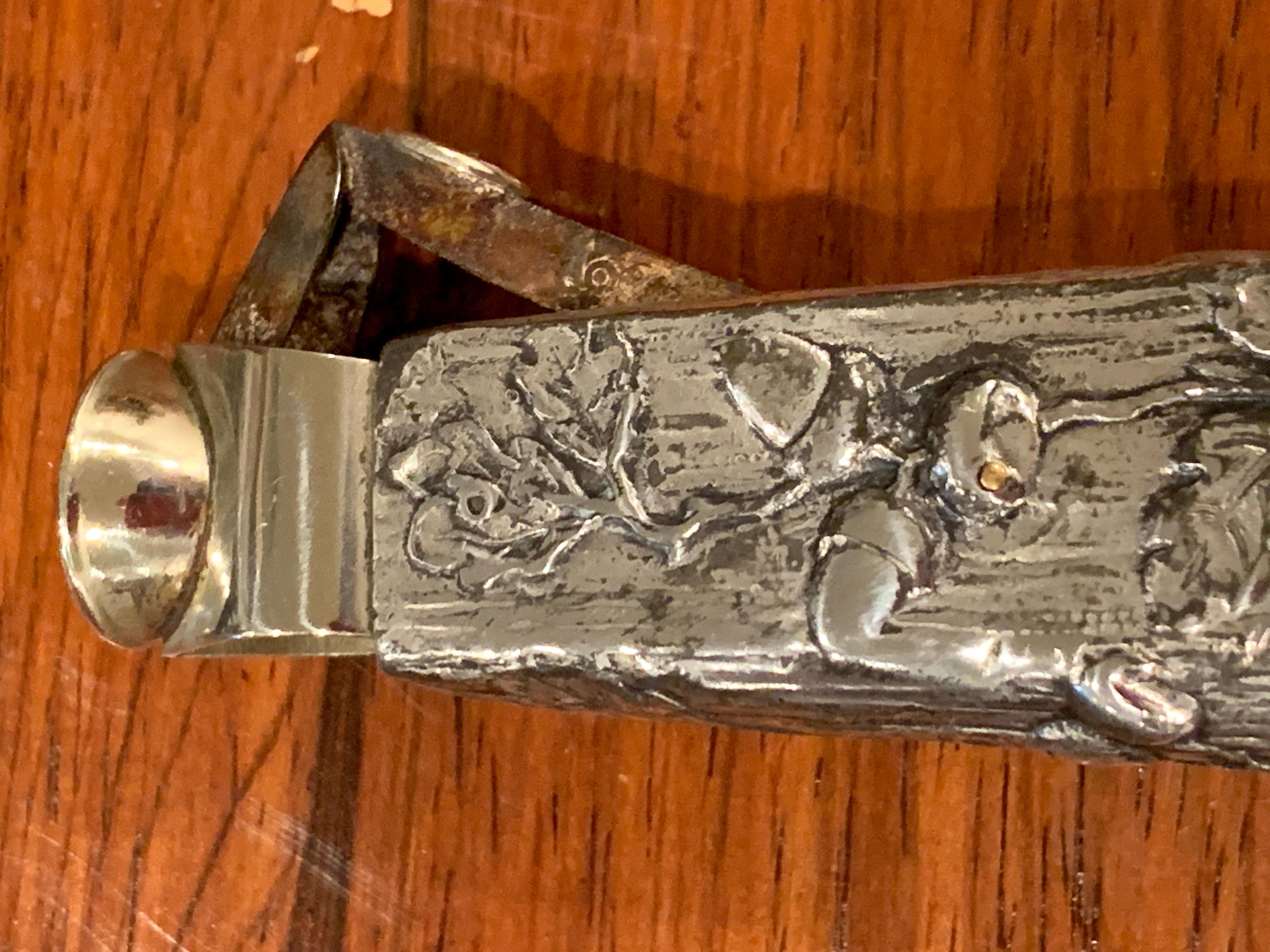 Antique Austrian Silver Plated Wild Boar Motif Cigar Cutter 5