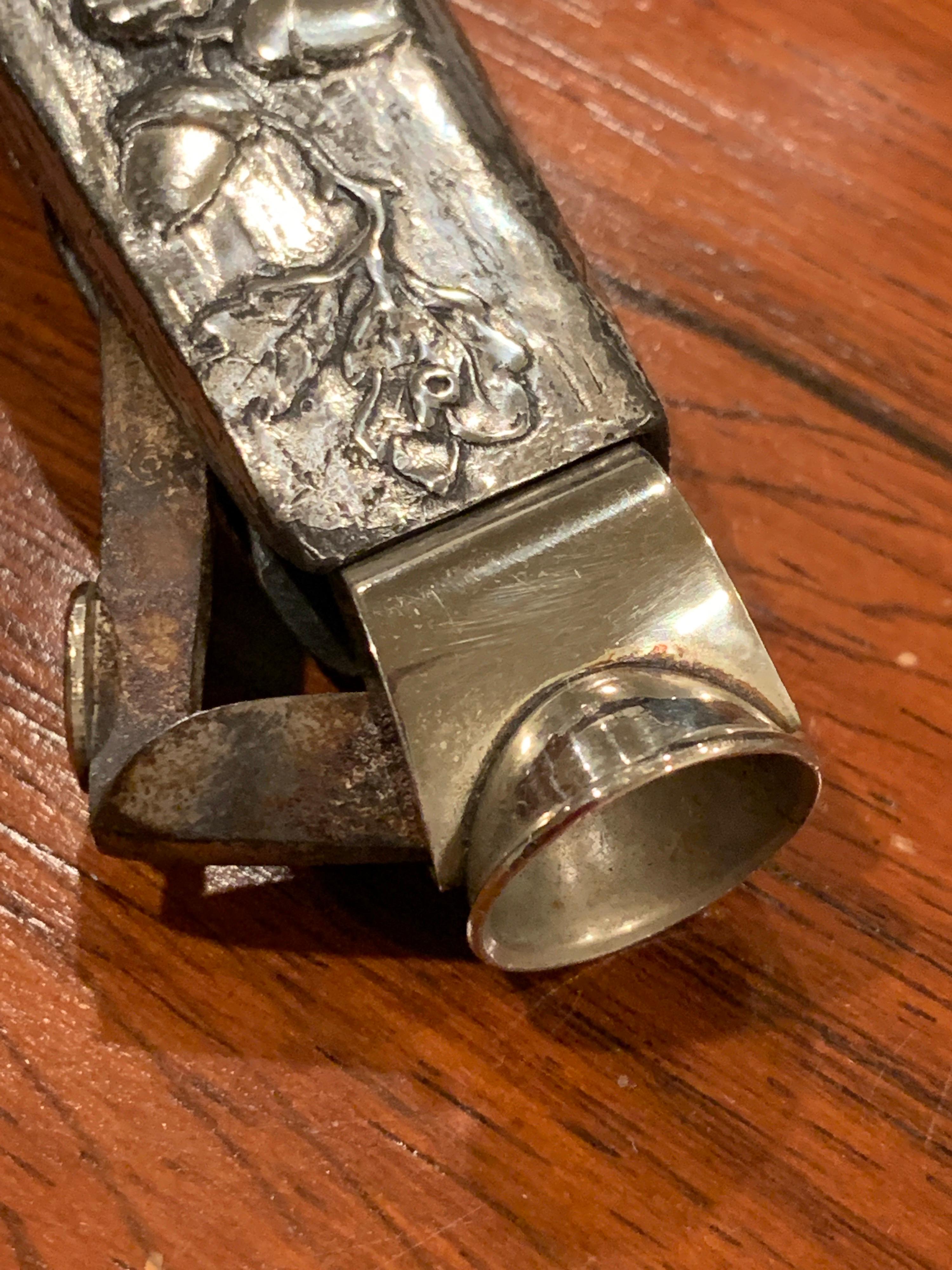 Antique Austrian Silver Plated Wild Boar Motif Cigar Cutter 8