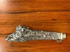 Antique Austrian Silver Plated Wild Boar Motif Cigar Cutter