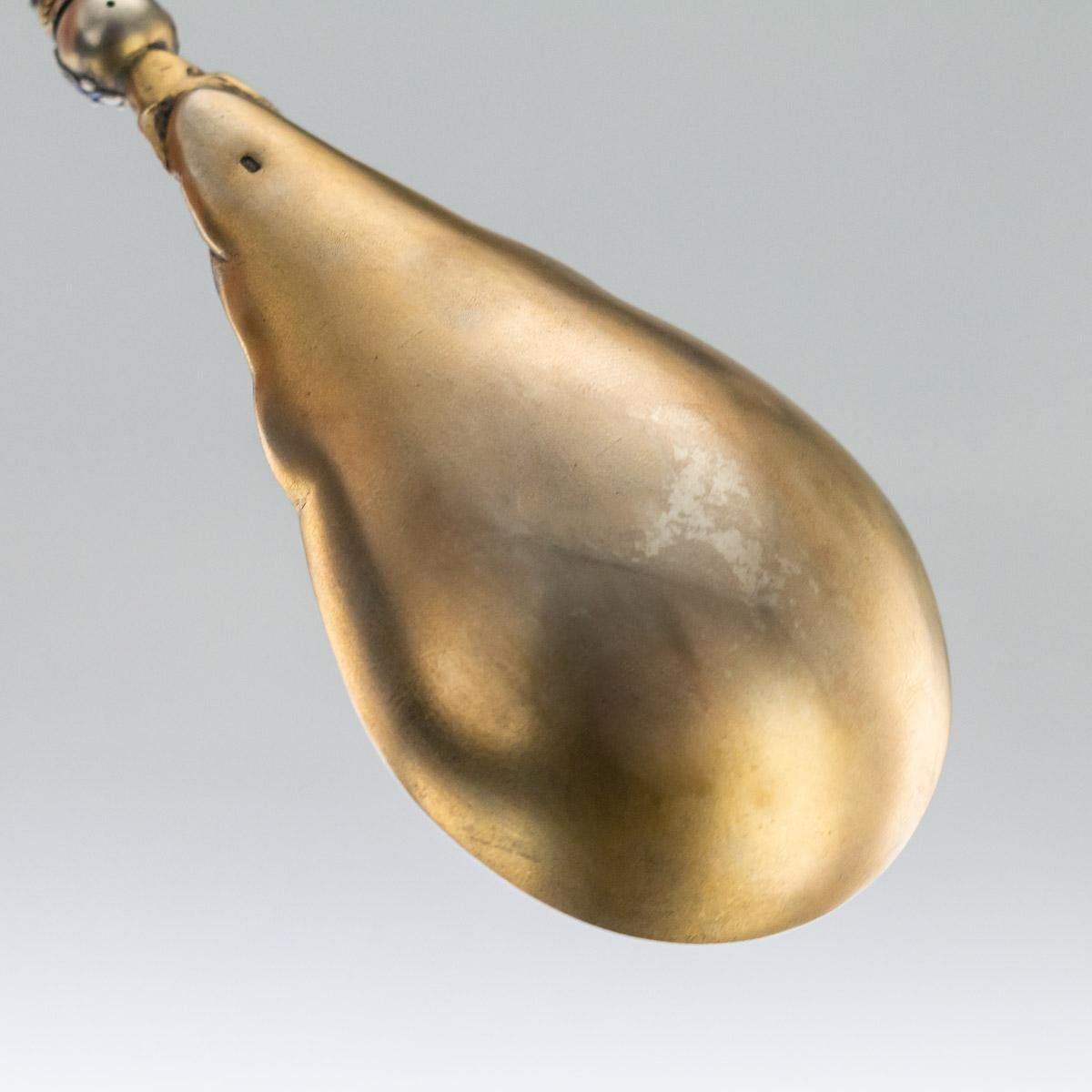 Antique Austrian Solid Silver & Enamel Spoon, Hermann Ratzersdorfer, circa 1880 7