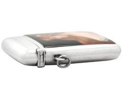 Antike österreichische Sterling Silber und Emaille Vesta Fall