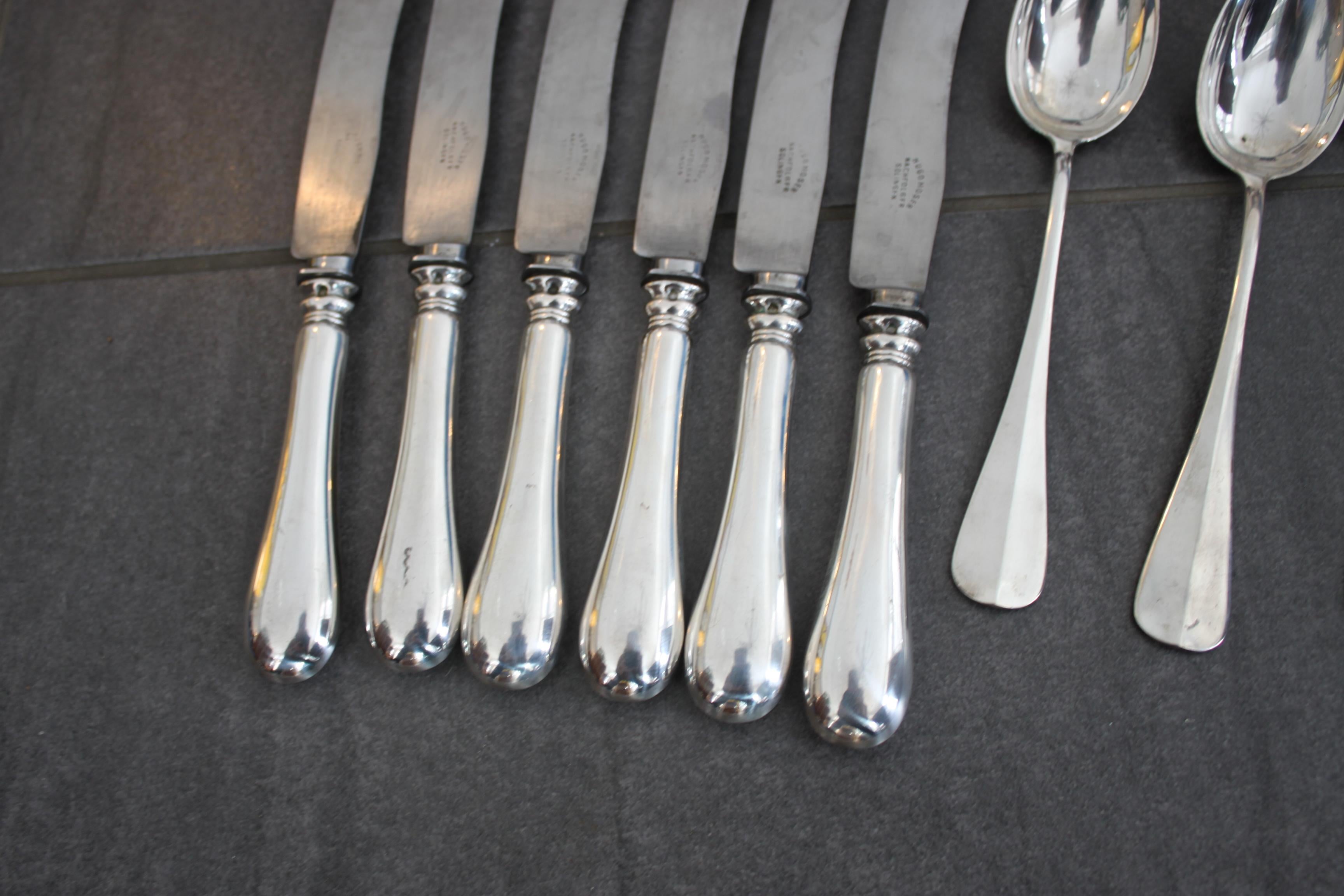 Antique austrian Sterling Silver Service for six persons  For Sale 4