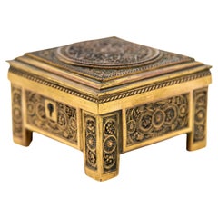Antique Austrian Venetian Filigree Ormolu Gilt Bronze Jewelry Box Circa 1900