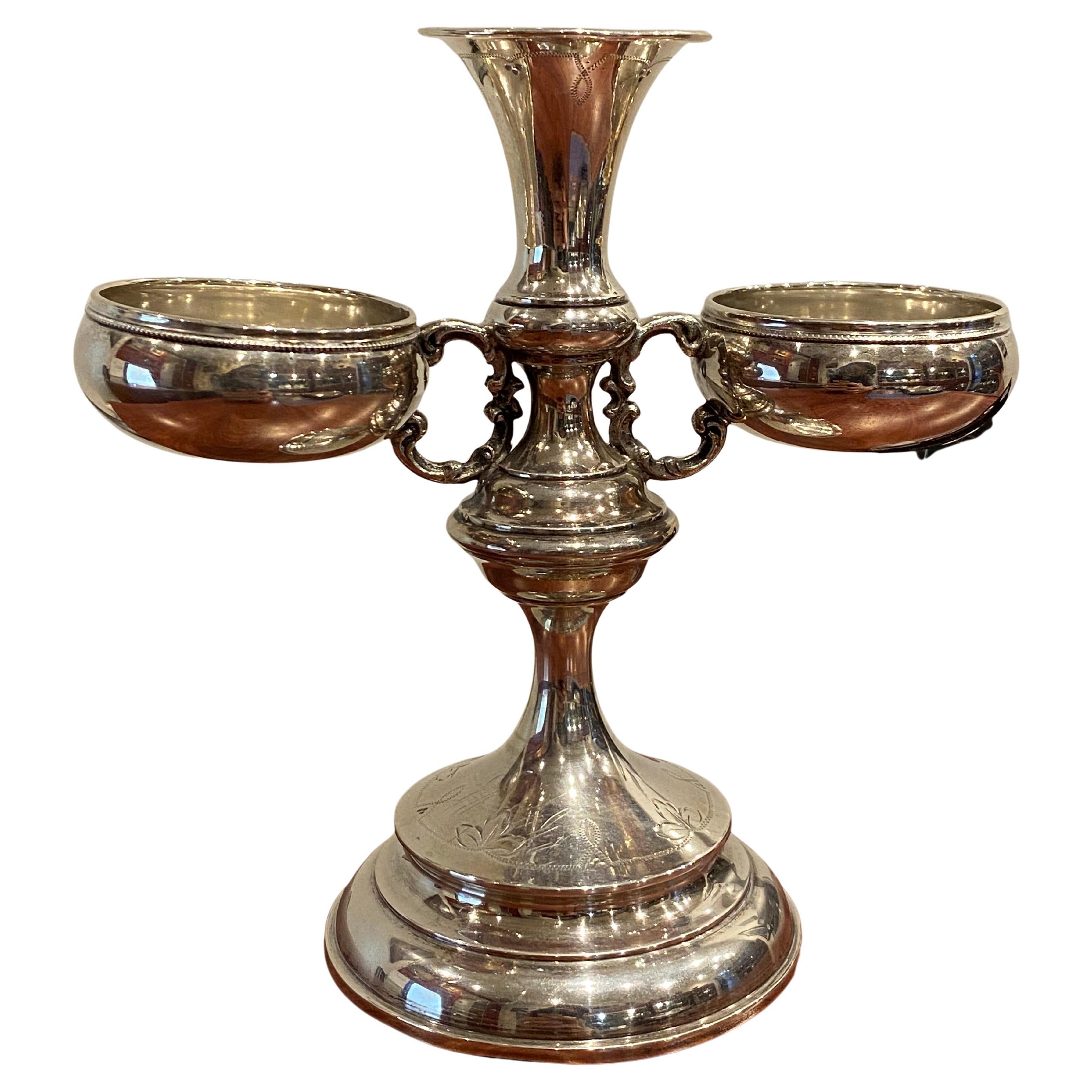 Antique Austrian (Vienna) 830 Silver Salt & Pepper Cellars with Toothpick Holder