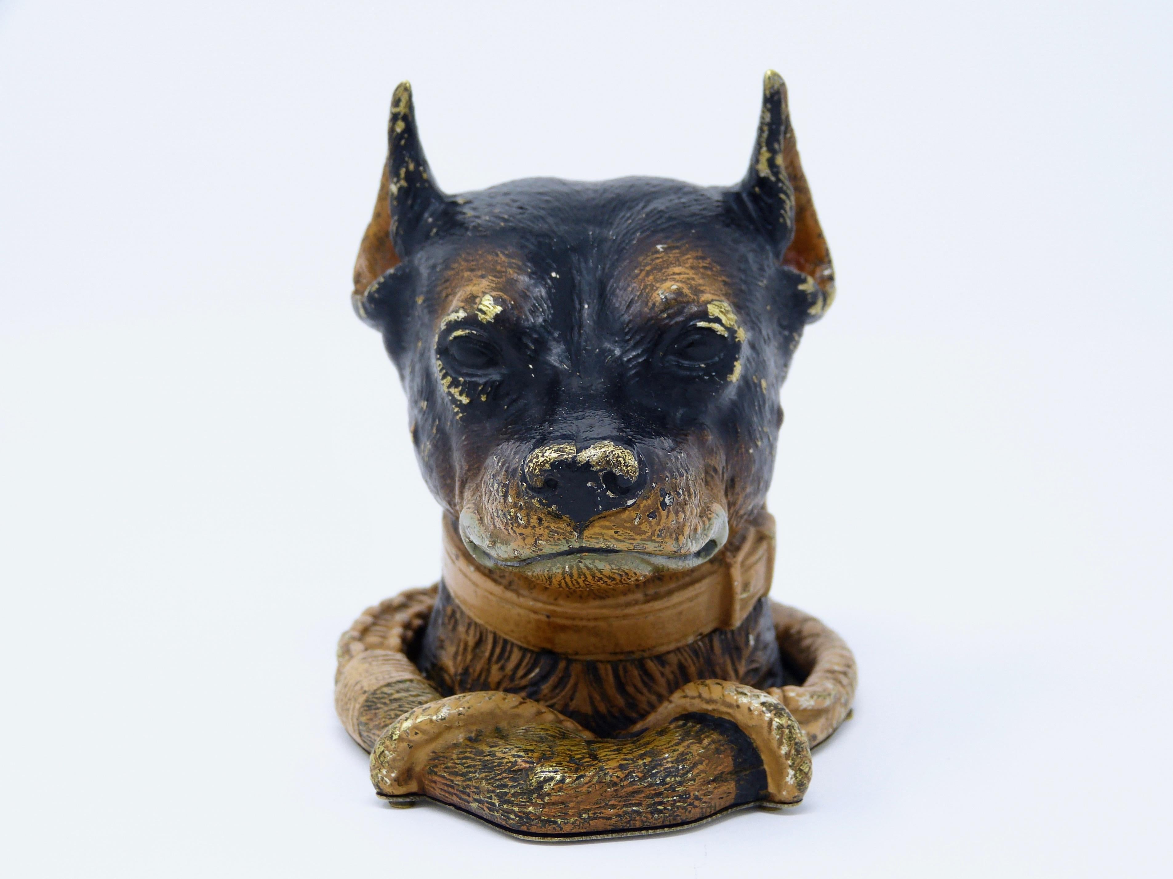 Antique Vienna bronze dog inkwell
circa 1900
Has the insert.