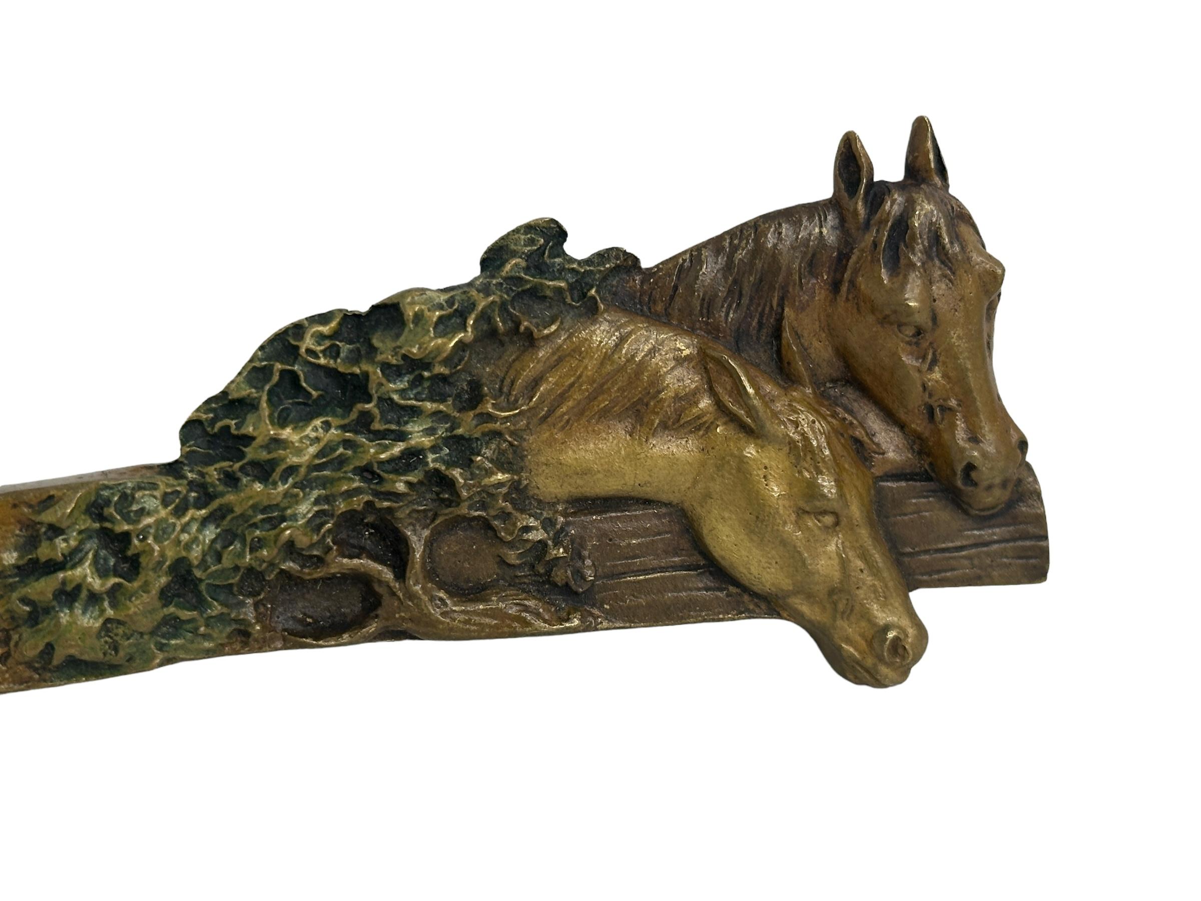 Folk Art Antique Austrian Vienna Bronze Horse Cigar Cutter, 1890s For Sale
