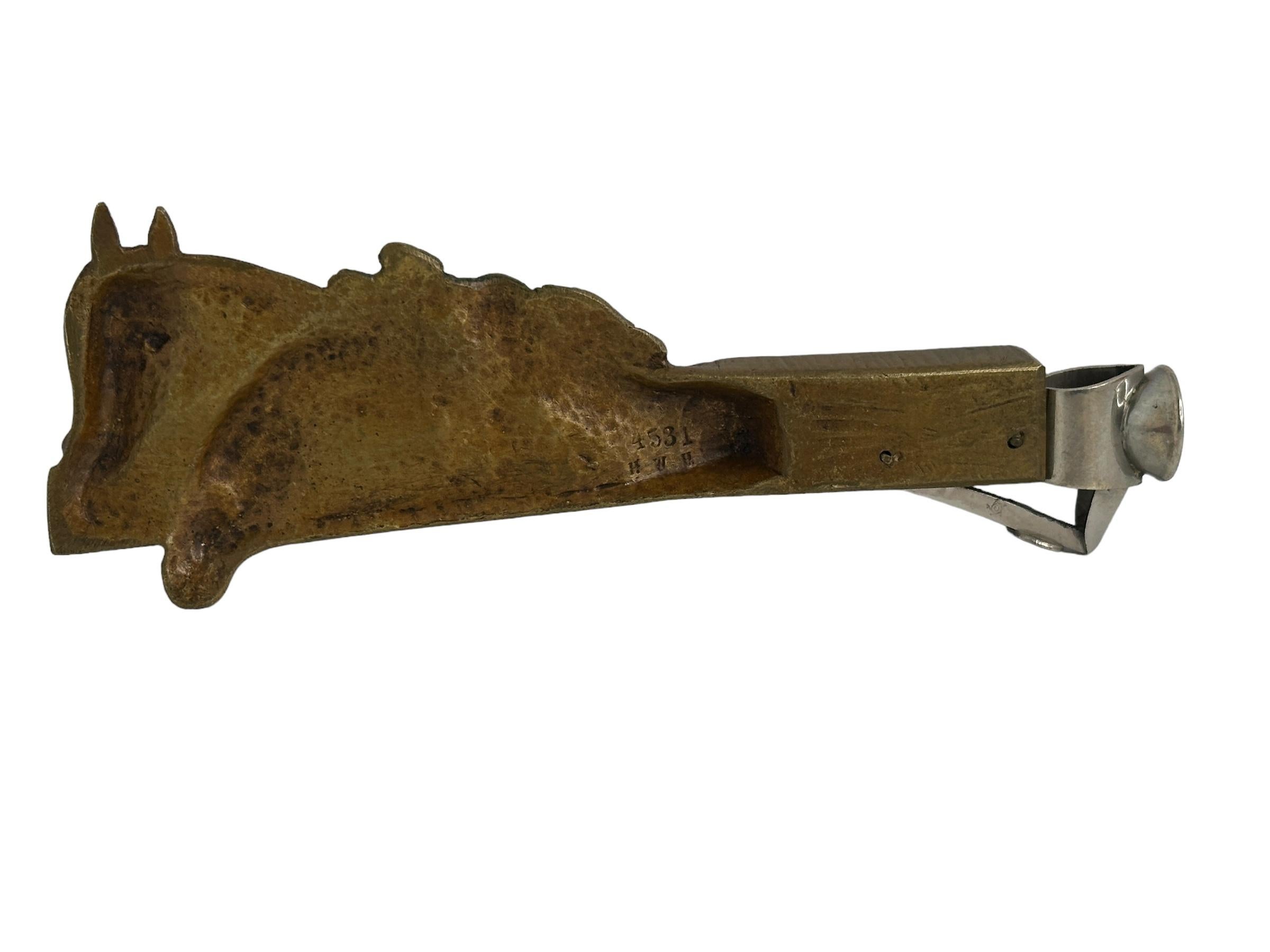 Metal Antique Austrian Vienna Bronze Horse Cigar Cutter, 1890s For Sale