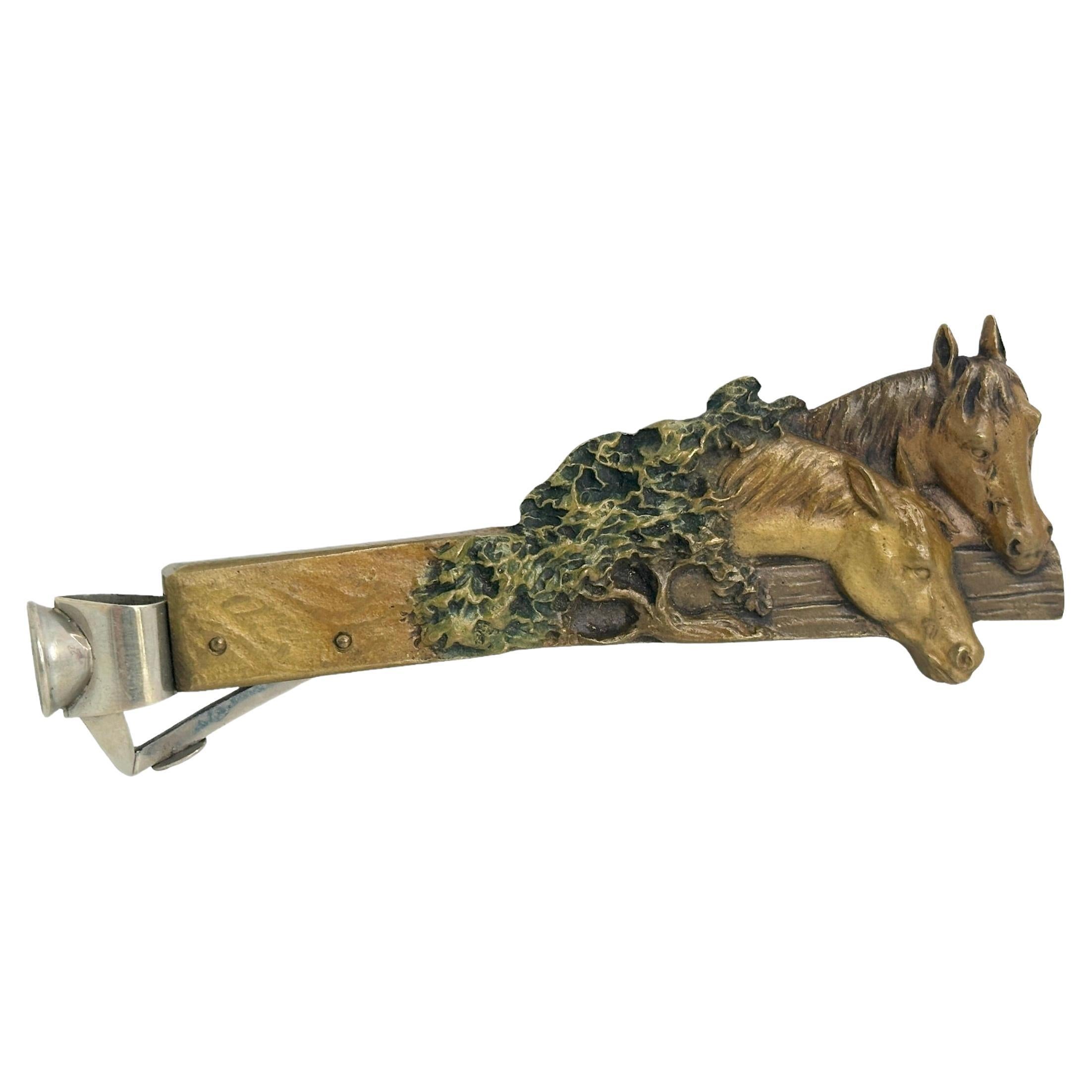 Antique Austrian Vienna Bronze Horse Cigar Cutter, 1890s For Sale