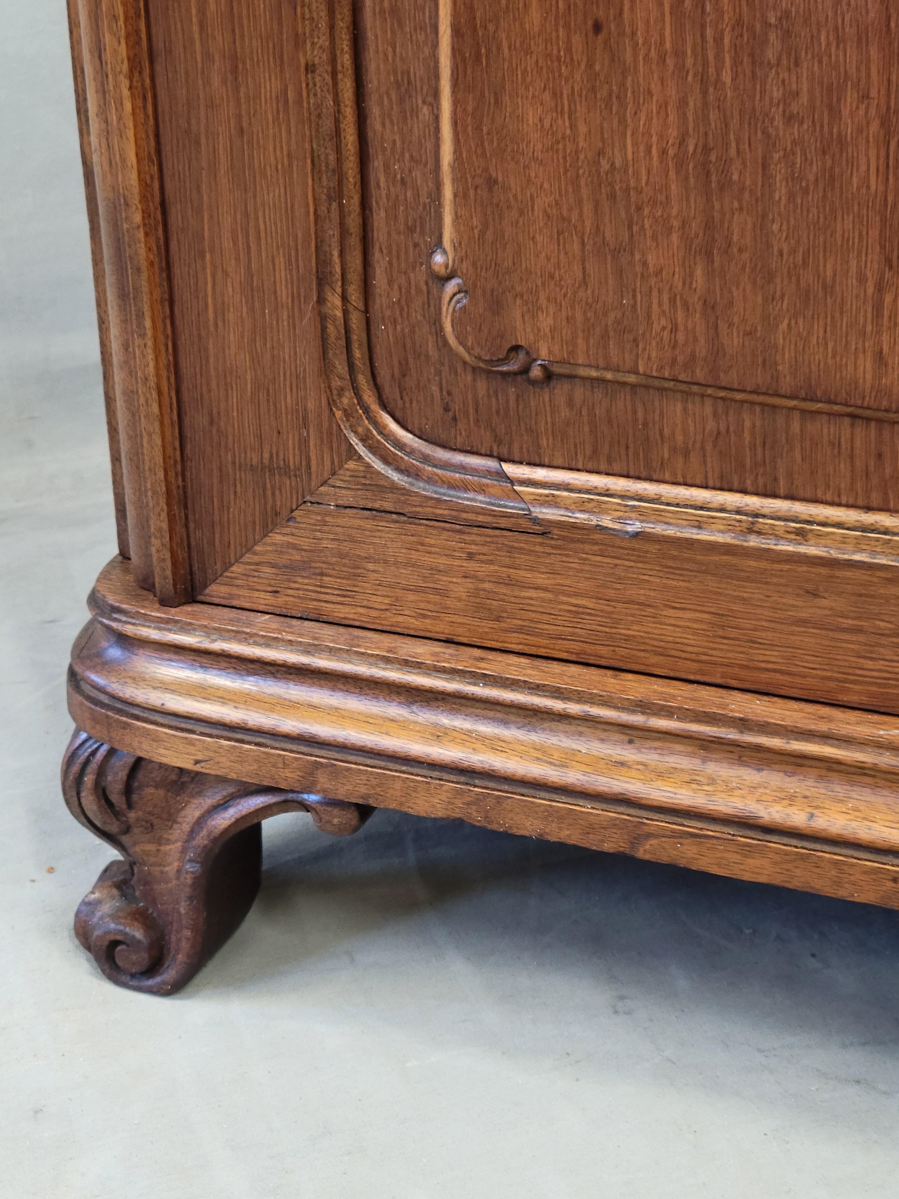 Antique Austrian Walnut Marble Top Sideboard Buffet For Sale 5