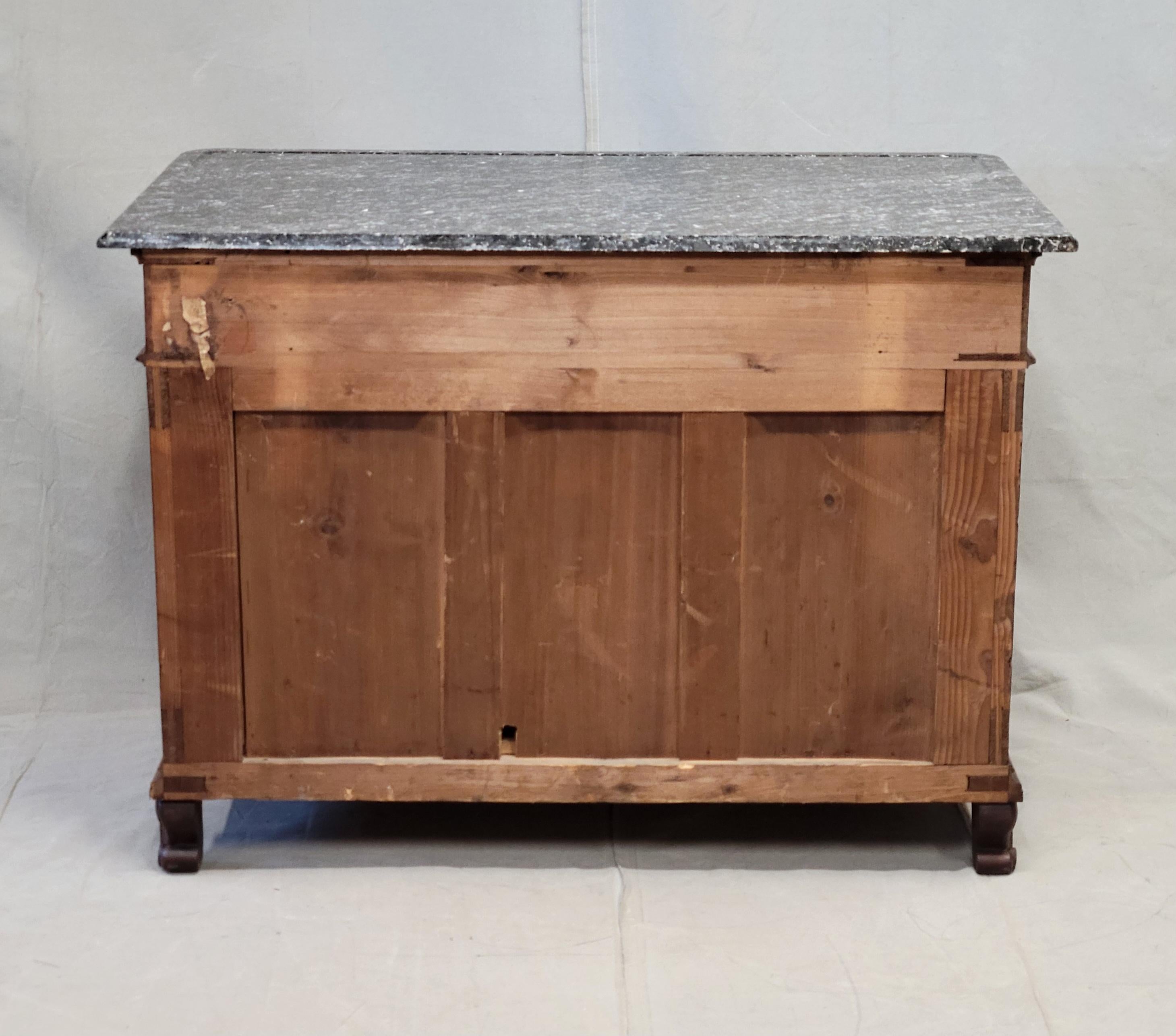 Antique Austrian Walnut Marble Top Sideboard Buffet For Sale 8