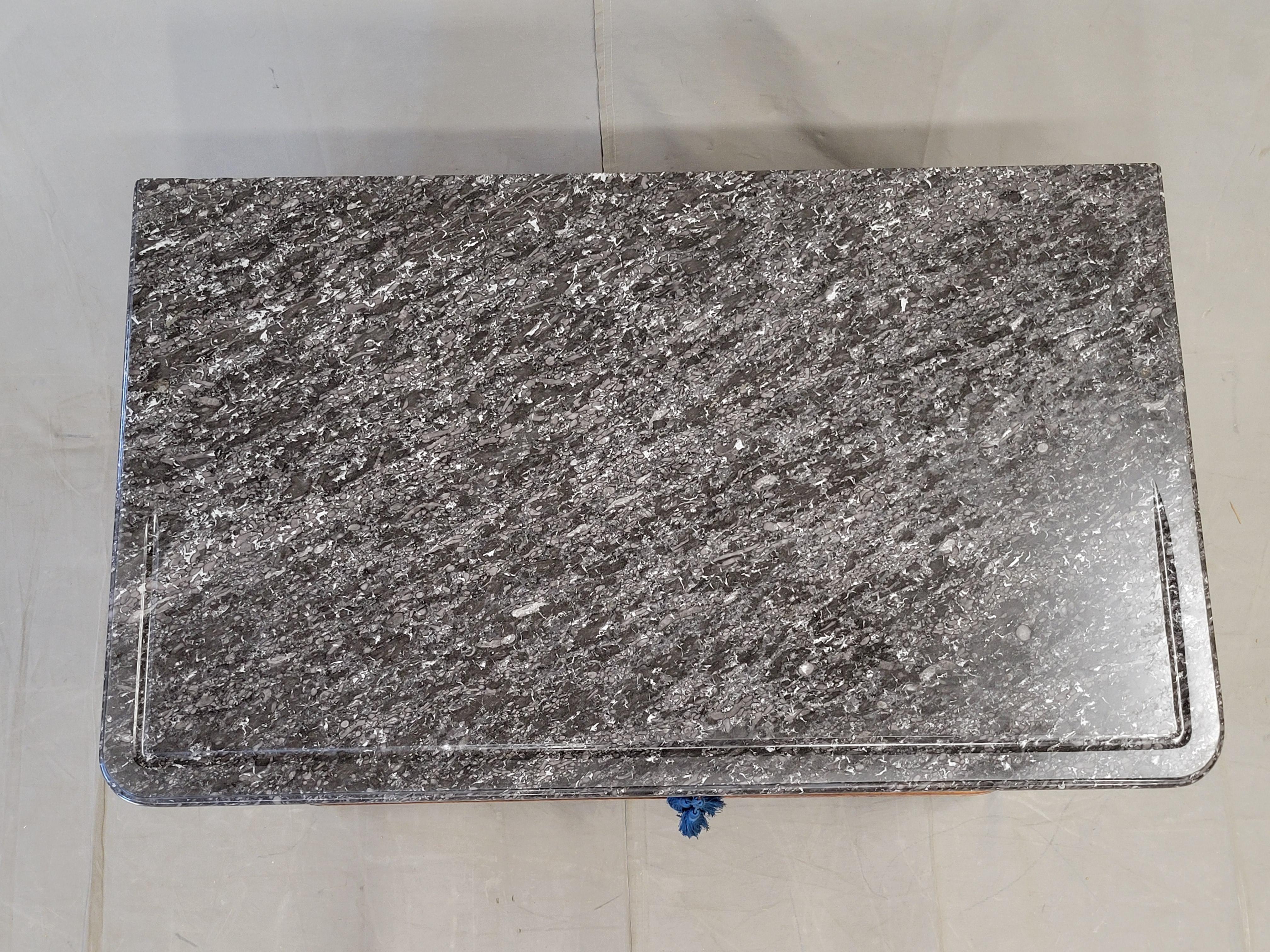 Antique Austrian Walnut Marble Top Sideboard Buffet For Sale 1