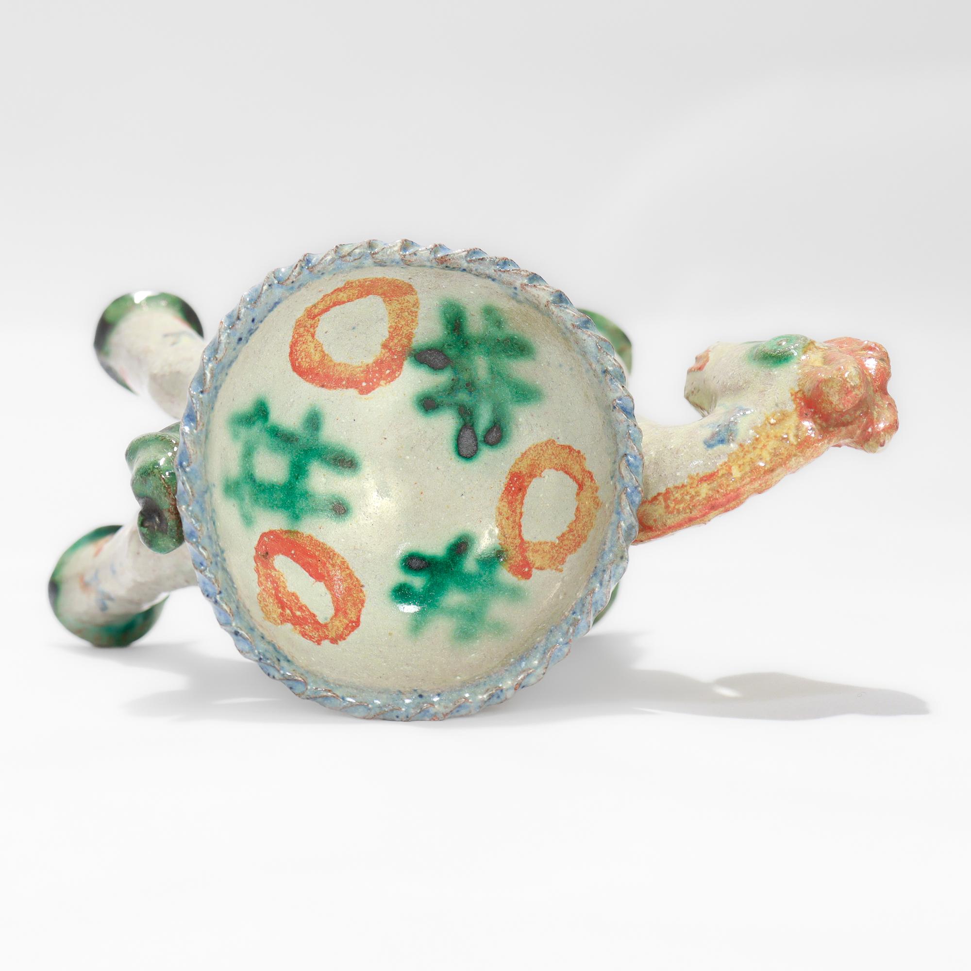 Vienna Secession Antique Austrian Wiener Werkstätte Ceramic Horse Salt Cellar by Alice Ehmann For Sale