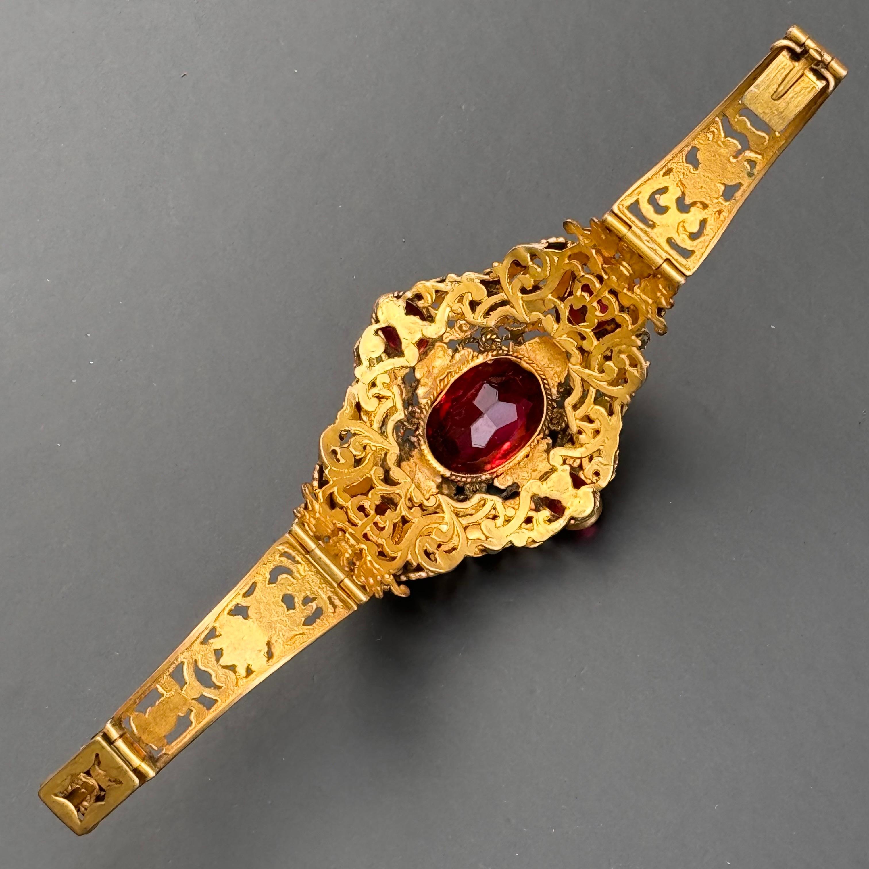Antique Austro Hungarian gold gilded Bracelet For Sale 6